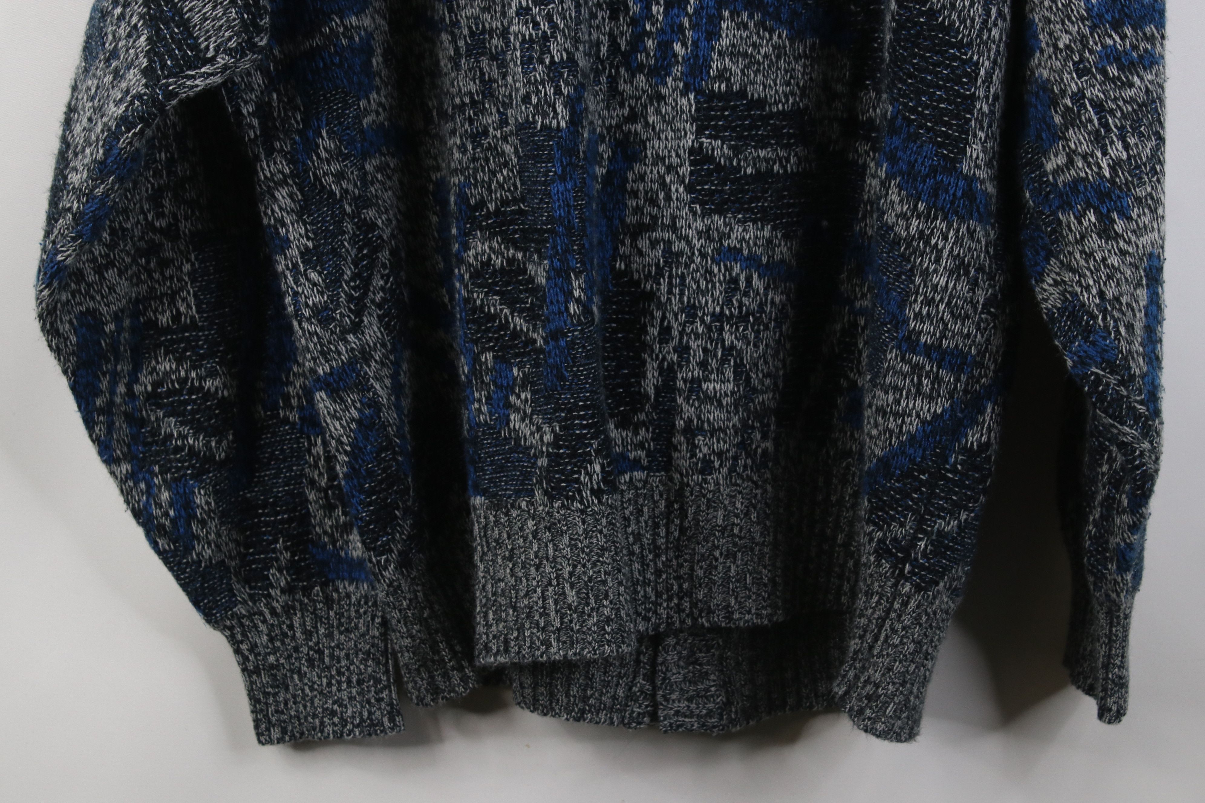 Vintage Vintage 90s Streetwear Geometric Knit Cardigan Sweater Size US XL / EU 56 / 4 - 10 Thumbnail