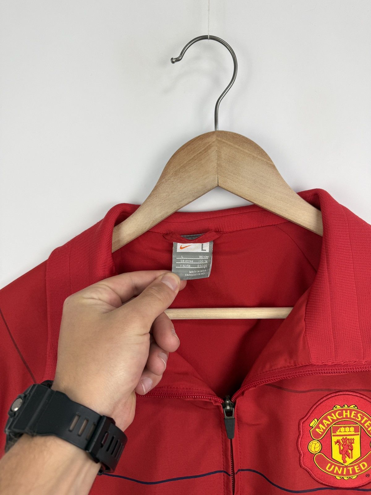 Nike 🏴󠁧󠁢󠁥󠁮󠁧󠁿 2008 Nike Manchester United Track Jacket AIG Training Rare Size US L / EU 52-54 / 3 - 5 Thumbnail