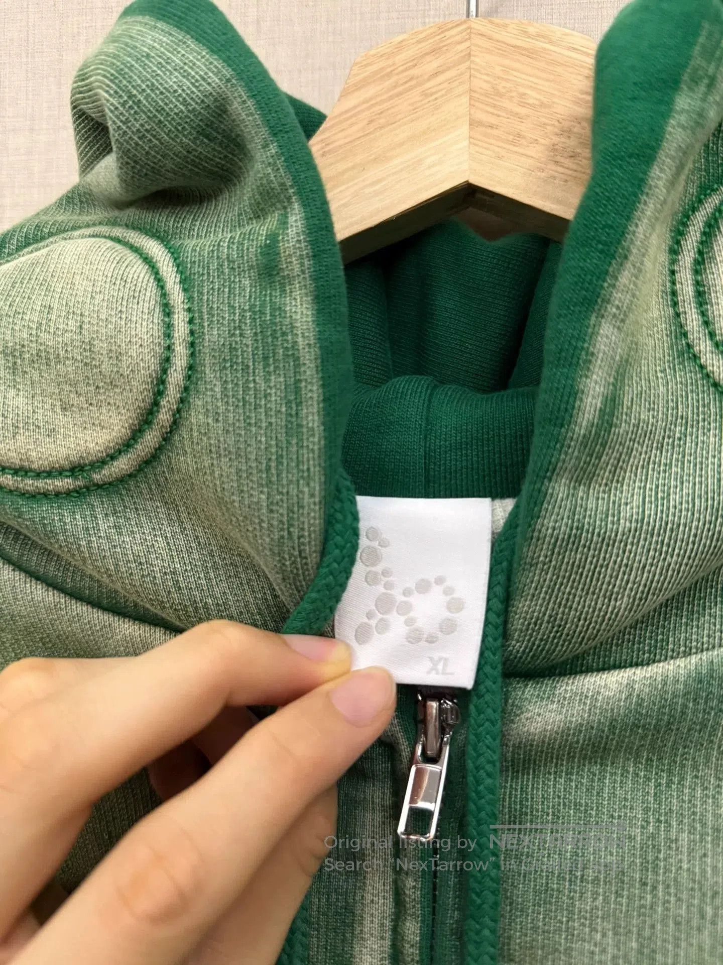 Bad Son padded green hoodie with boxy fit. Size XL / US 12-14 / IT 48-50 - 5 Thumbnail