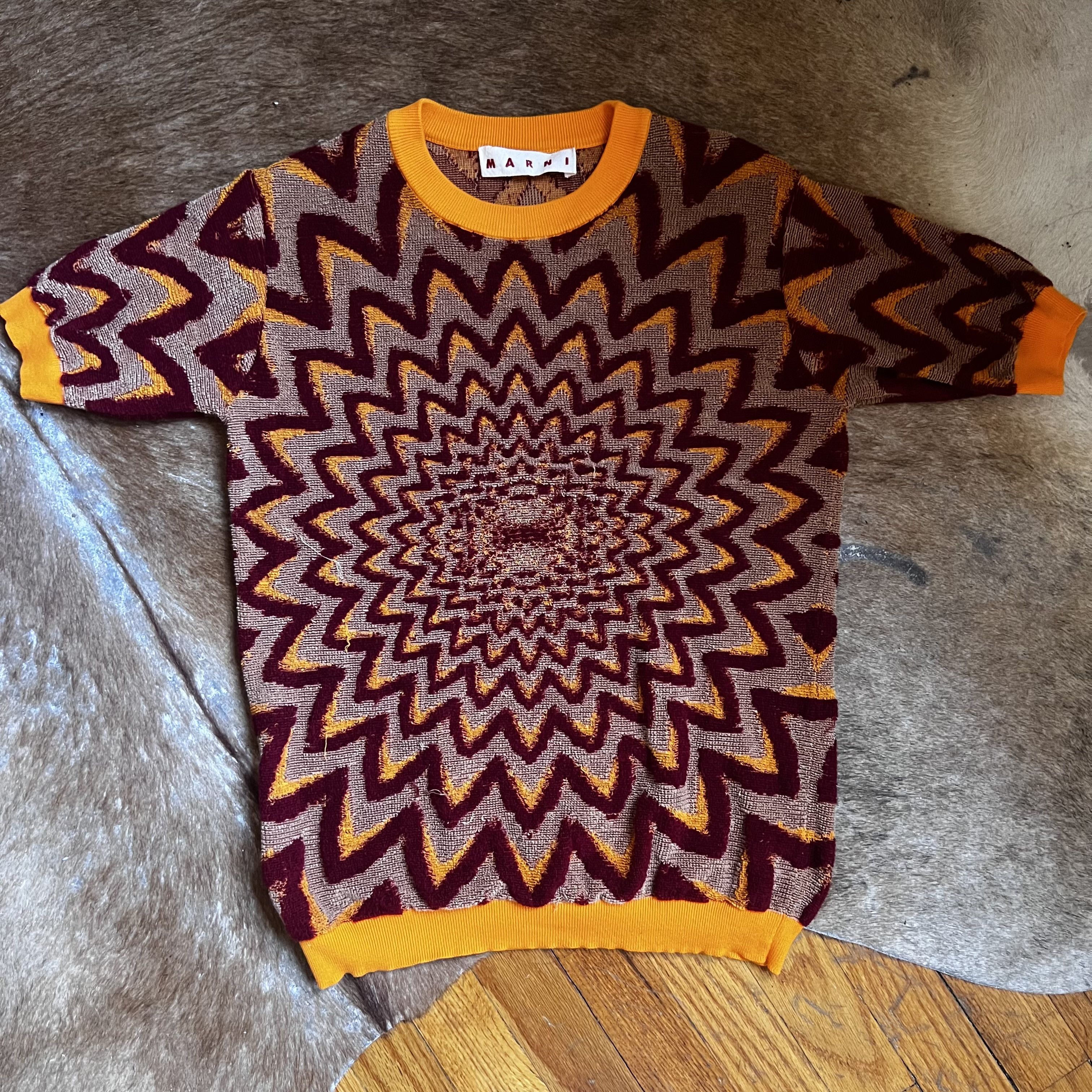 Marni Spiral Pattern Knit Shirt Size US S / EU 44-46 / 1 - 1 Thumbnail