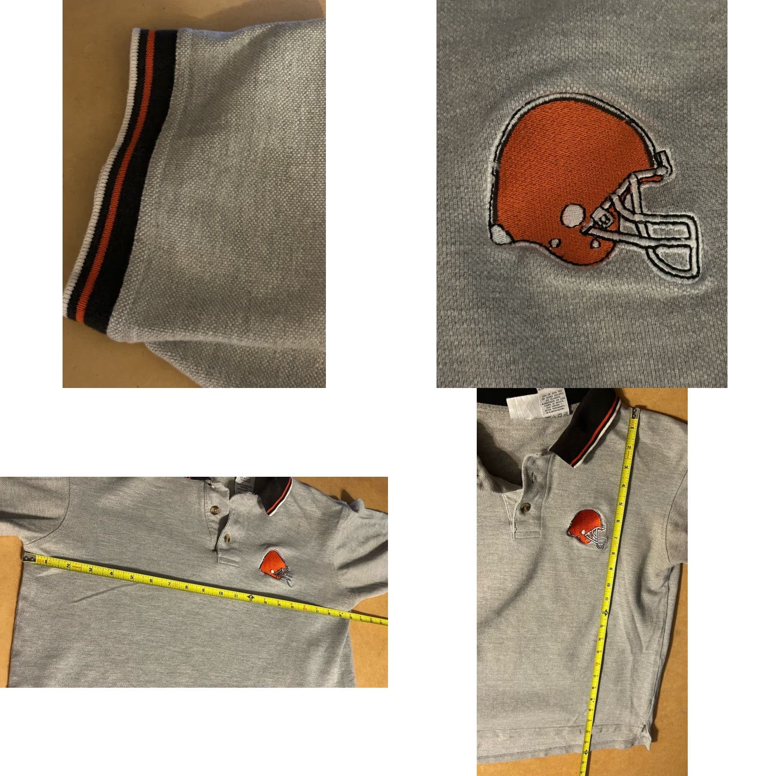 Vintage VINTAGE Cleveland Browns Polo Shirt The Edge Men M Gray Short Sleeve Polo Size US M / EU 48-50 / 2 - 8 Thumbnail
