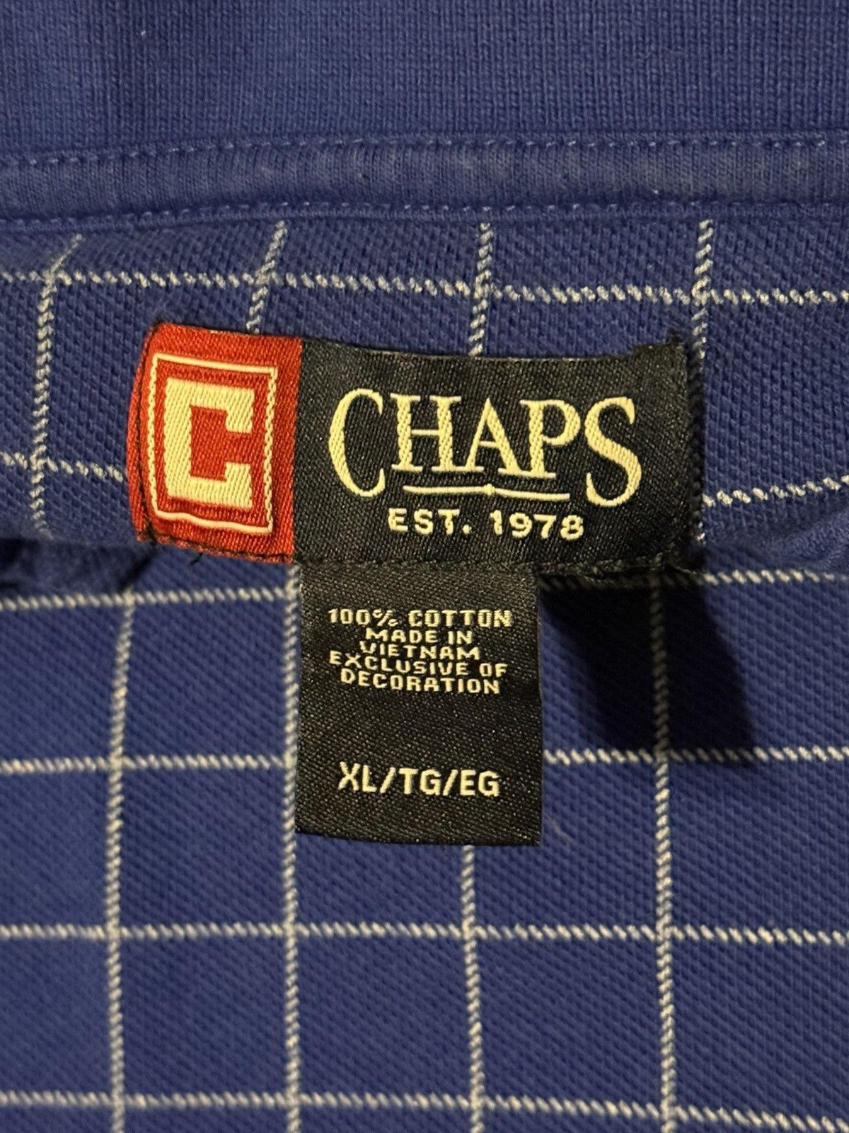 Chaps Vintage Chaps Blue Grid Polo Shirt XLarge Size US XL / EU 56 / 4 - 5 Thumbnail