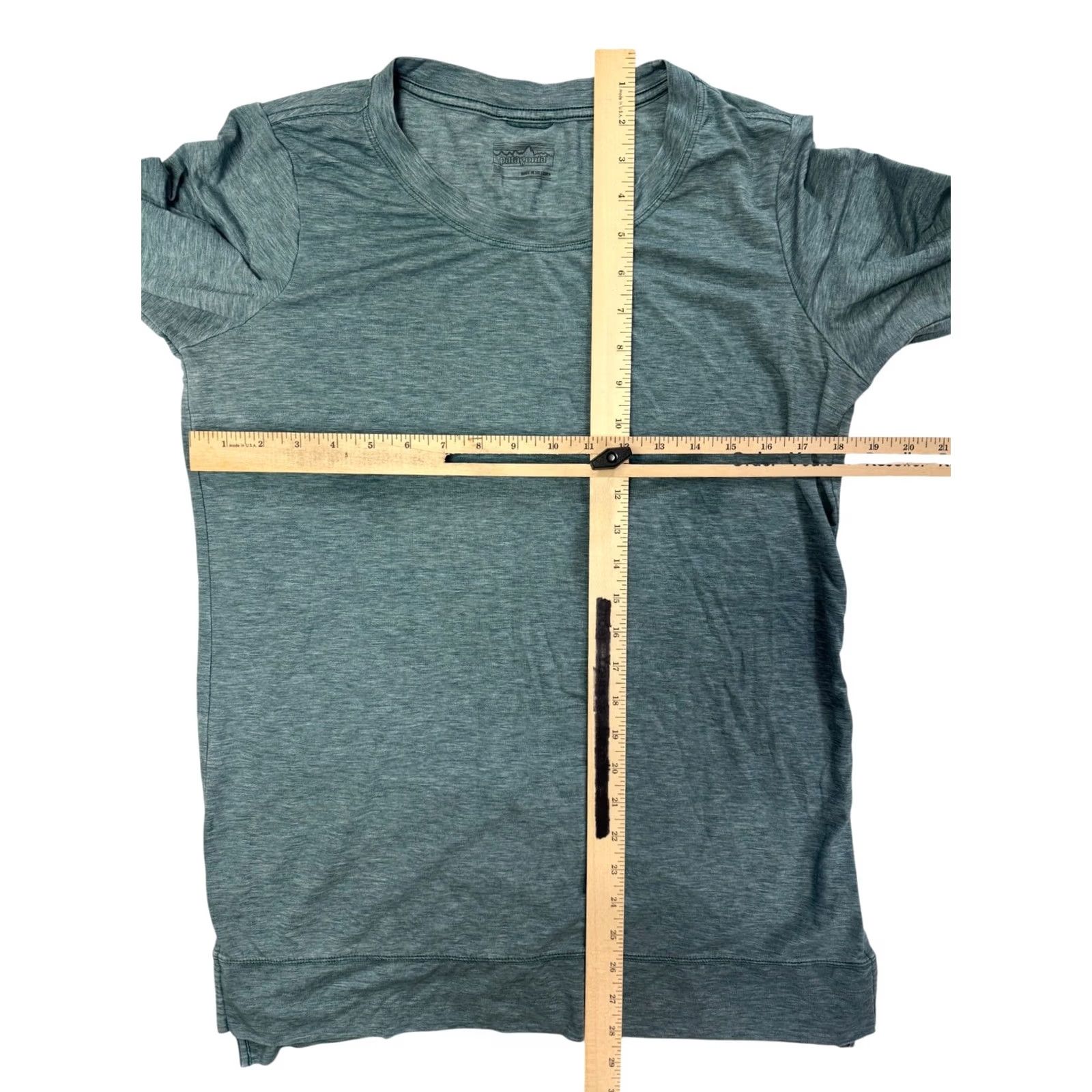 Patagonia Patagonia Women's M Long Sleeve Activewear Top Teal Heather Crew Neck Run Hiking Yoga Gym Size M / US 6-8 / IT 42-44 - 3 Thumbnail