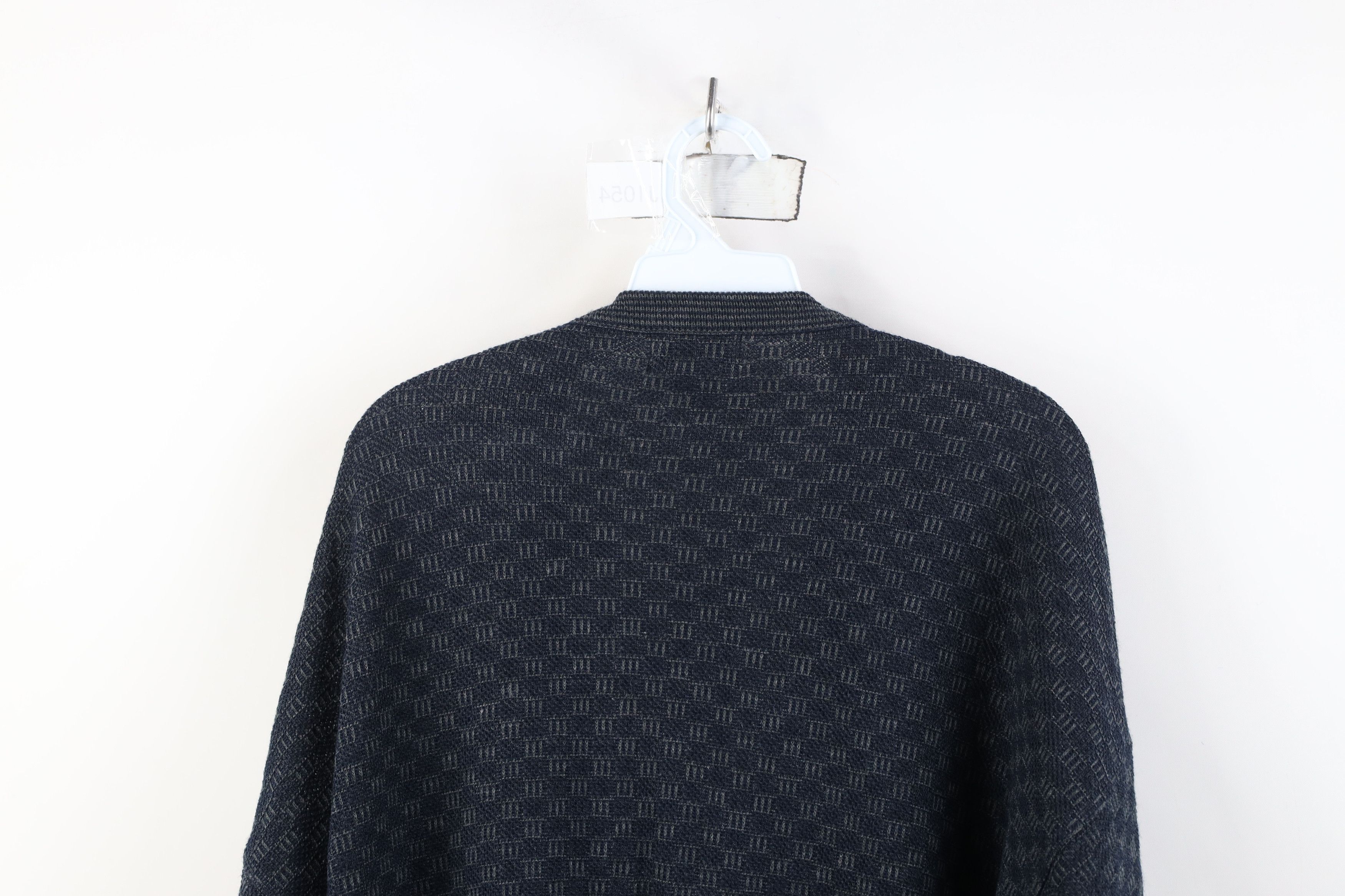 Vintage Vintage 90s Streetwear Checkered Knit Cardigan Sweater Size US L / EU 52-54 / 3 - 10 Thumbnail