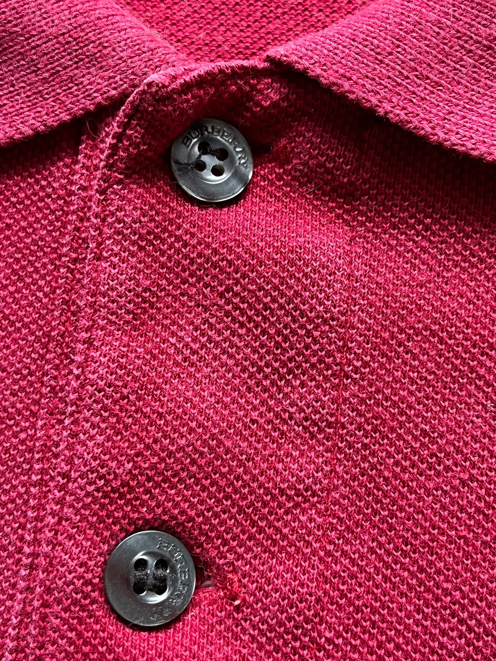 Burberry Burberry London Vintage 2000s Y2K Polo Shirt Burgundy Size US XL / EU 56 / 4 - 4 Thumbnail