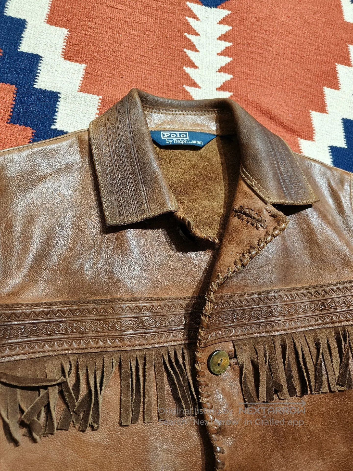 VINNY's Vintage Ralph Lauren Fringed Leather Jacket. Size US M / EU 48-50 / 2 - 5 Thumbnail