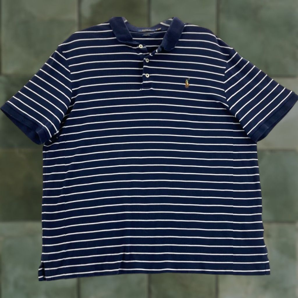 Polo Ralph Lauren Polo Ralph Lauren Mens Shirt XL Blue Striped Classic Fit Polo Size US XL / EU 56 / 4 - 1 Thumbnail