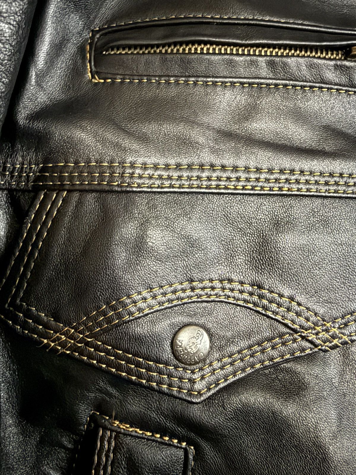 Vintage black leather jacket Diesel vintage Size US XXL / EU 58 / 5 - 7 Thumbnail