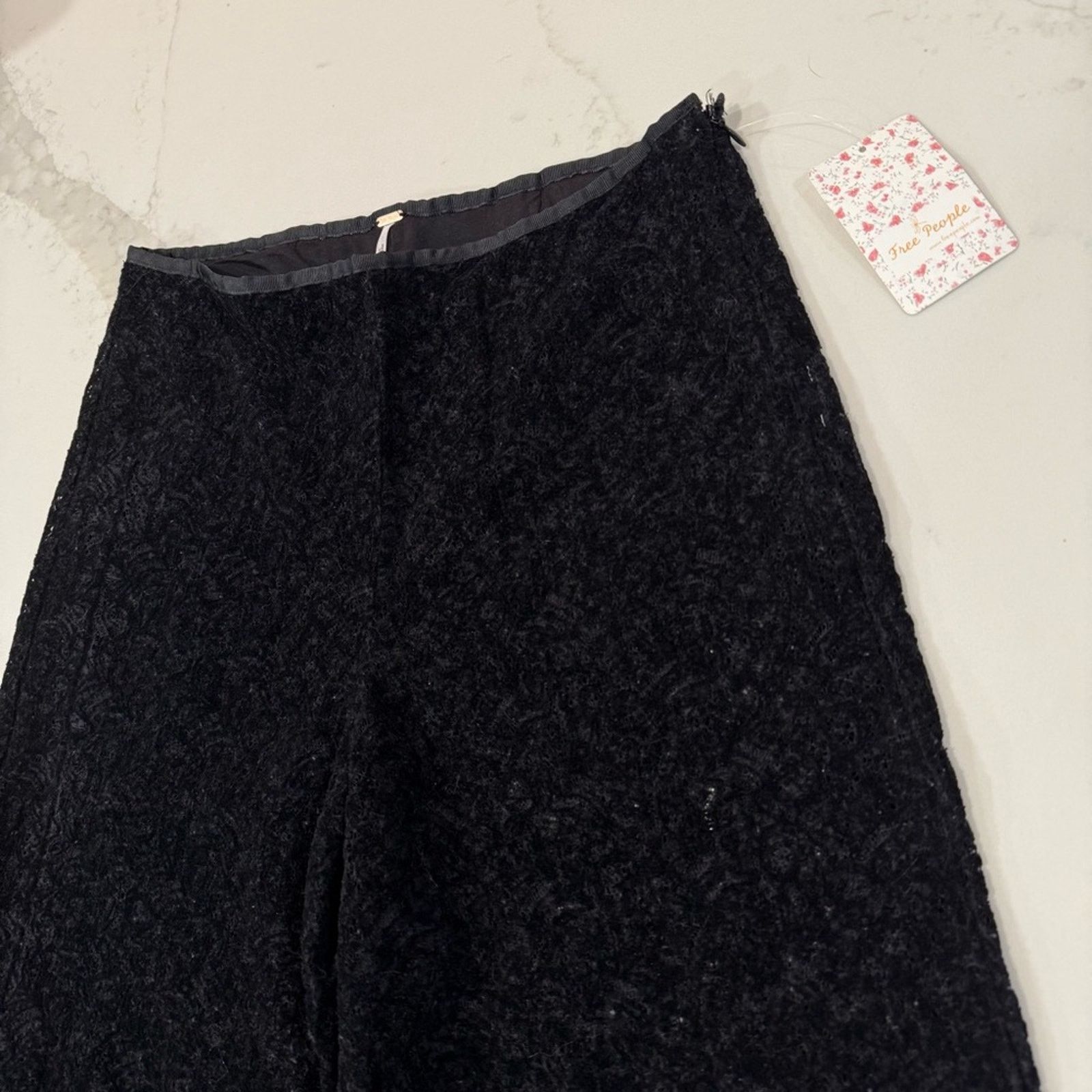Free People Free People NWT Briana Velvet Lace Wide Leg Pants Womens 6 Size 28" / US 6 / IT 42 - 6 Thumbnail