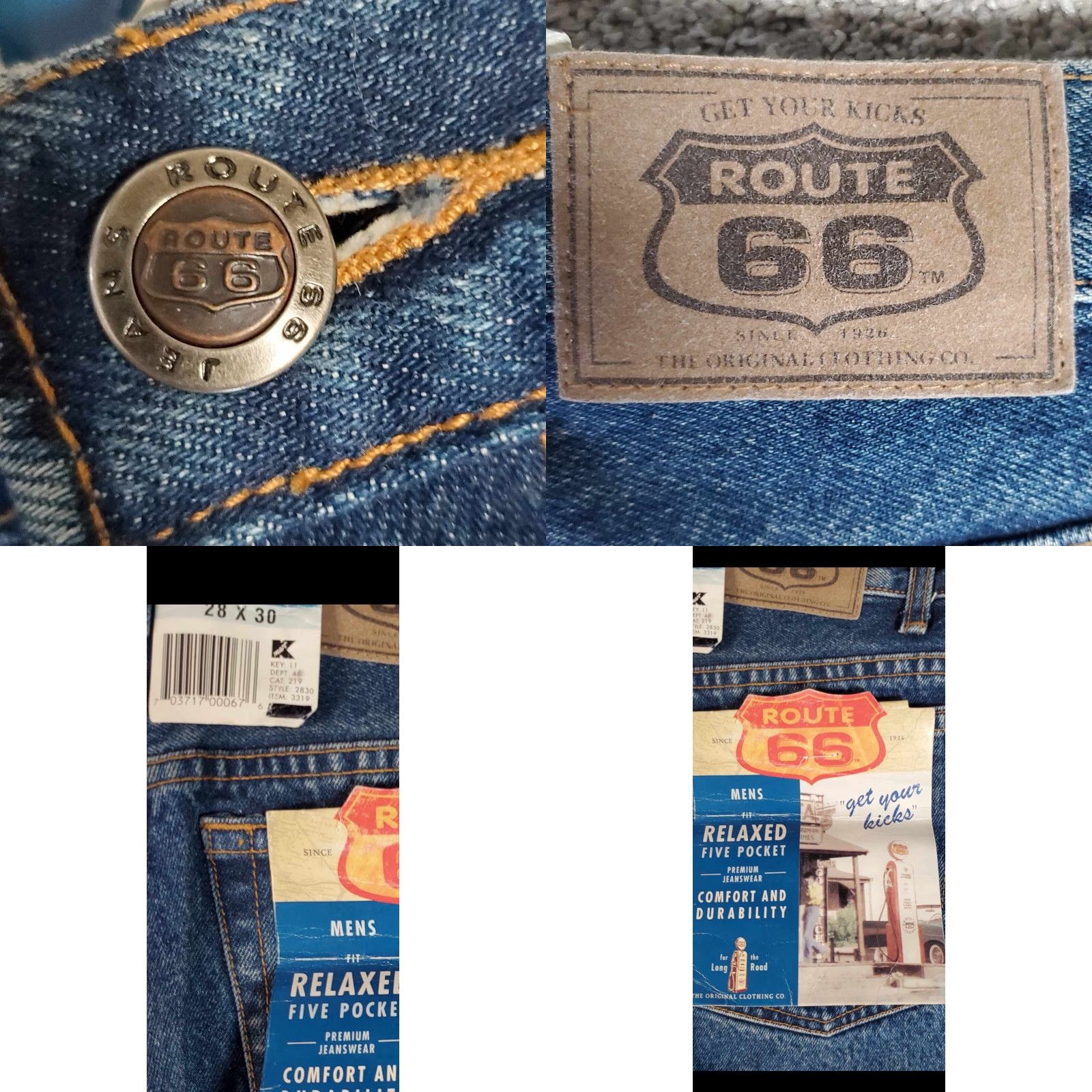 Route 66 VINTAGE VTG 90s Y2K Route 66 Jeans K MART TAG 100% Cotton 28 X 29 Rare Dead Stock Size US 28 / EU 44 - 8 Thumbnail
