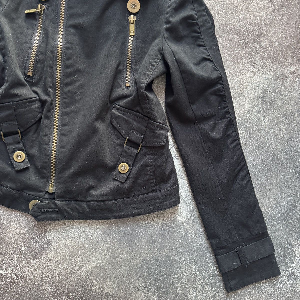 If Six Was Nine Y2K Zip Details Moto Gothic Cropped Jacket Size S / US 4 / IT 40 - 8 Thumbnail