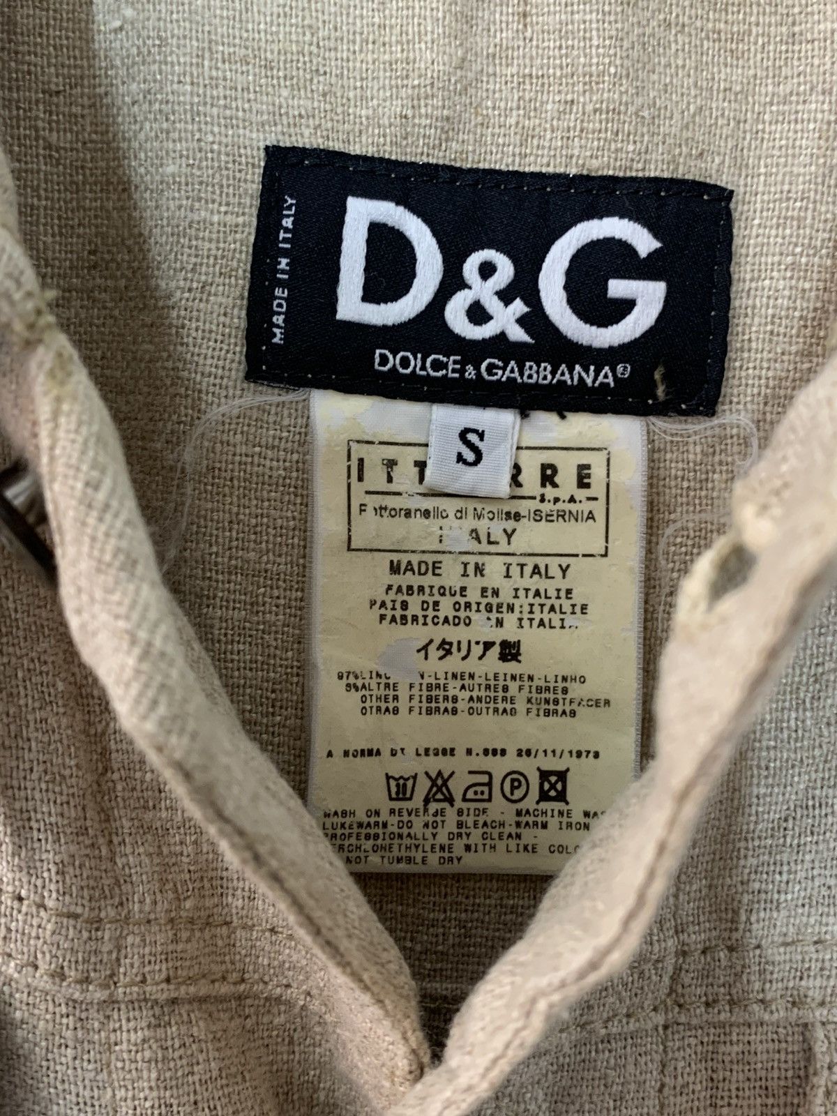 Dolce & Gabbana 2000’s DOLCE & GABBANA BEIGE LINEN TRUCKER JACKET Size US S / EU 44-46 / 1 - 7 Thumbnail