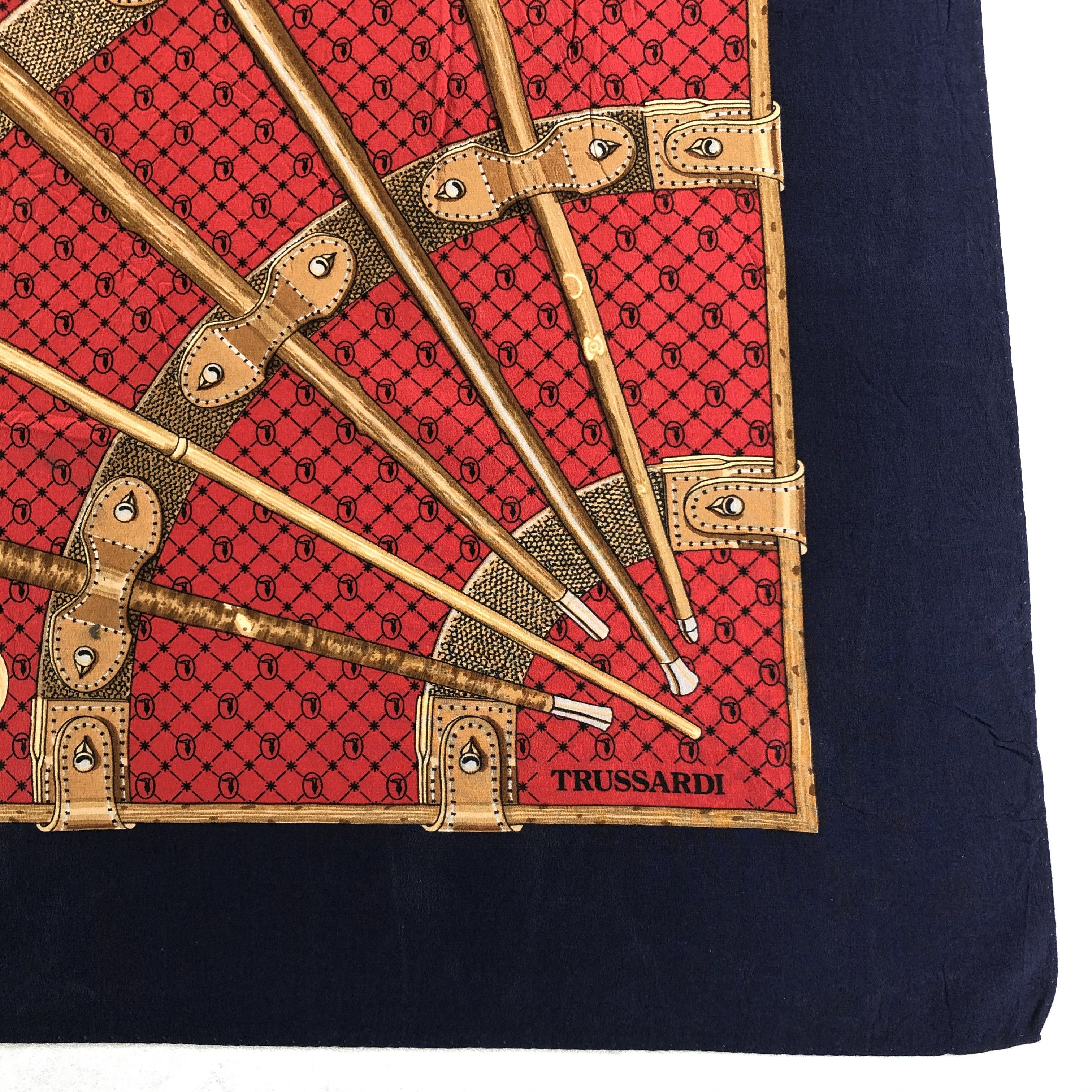 Trussardi × Vintage Vintage Trussardi Silk Scarf Size ONE SIZE - 3 Thumbnail