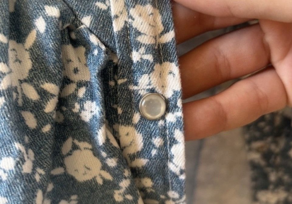 Sezane Sézane « Angèle » Coquette Long Sleeve Blouse - Floral, Blue Size XS / US 0-2 / IT 36-38 - 6 Thumbnail