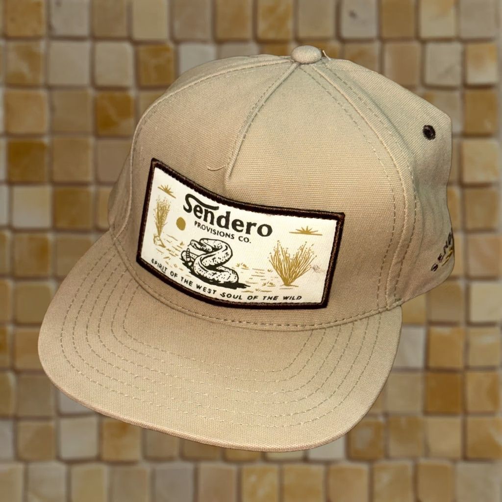 Vintage Sendero Provisions Co. Hat Cap Snap Back Patch Rattlesnake Desert Outdoors Mens One Size Beige Outdoor Baseball Cap Hat Size ONE SIZE - 1 Thumbnail