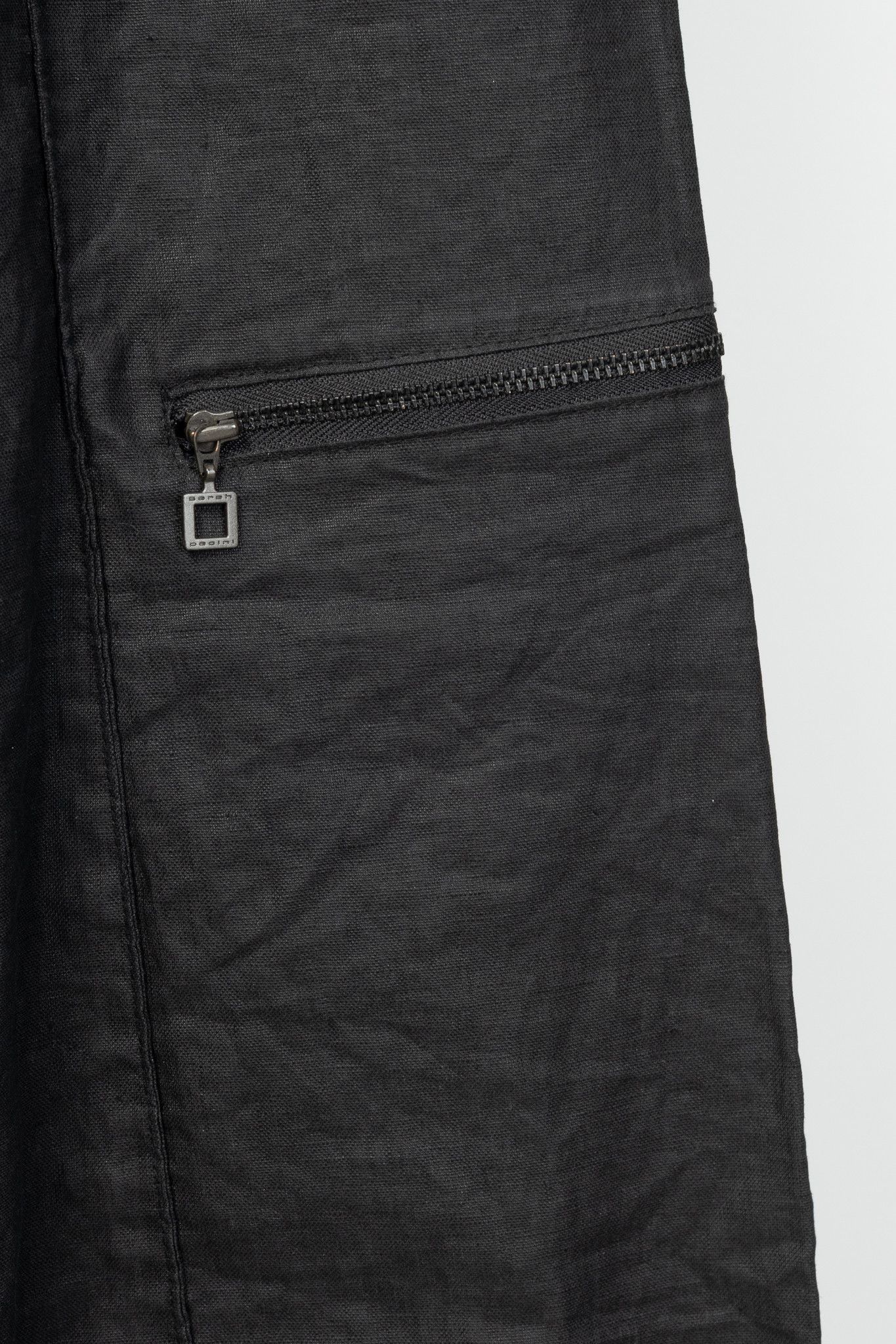 Sarah Pacini Sarah Pacini Charcoal Coated-Linen Wide-Leg Pants Size 29" - 6 Thumbnail
