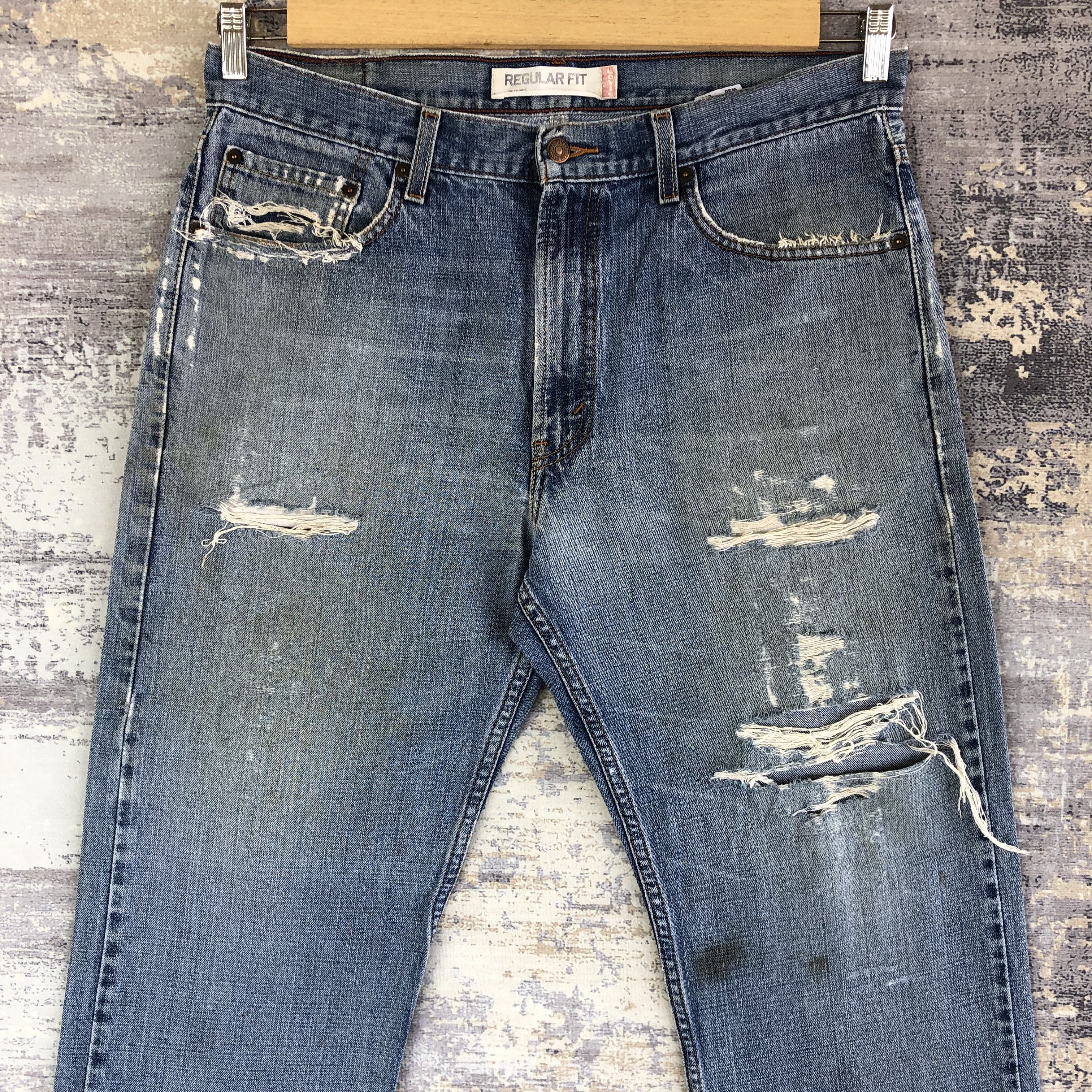 Levi's Vintage Levis 505 Jeans Distressed Levi's 505 Faded Denim Size US 36 / EU 52 - 4 Thumbnail