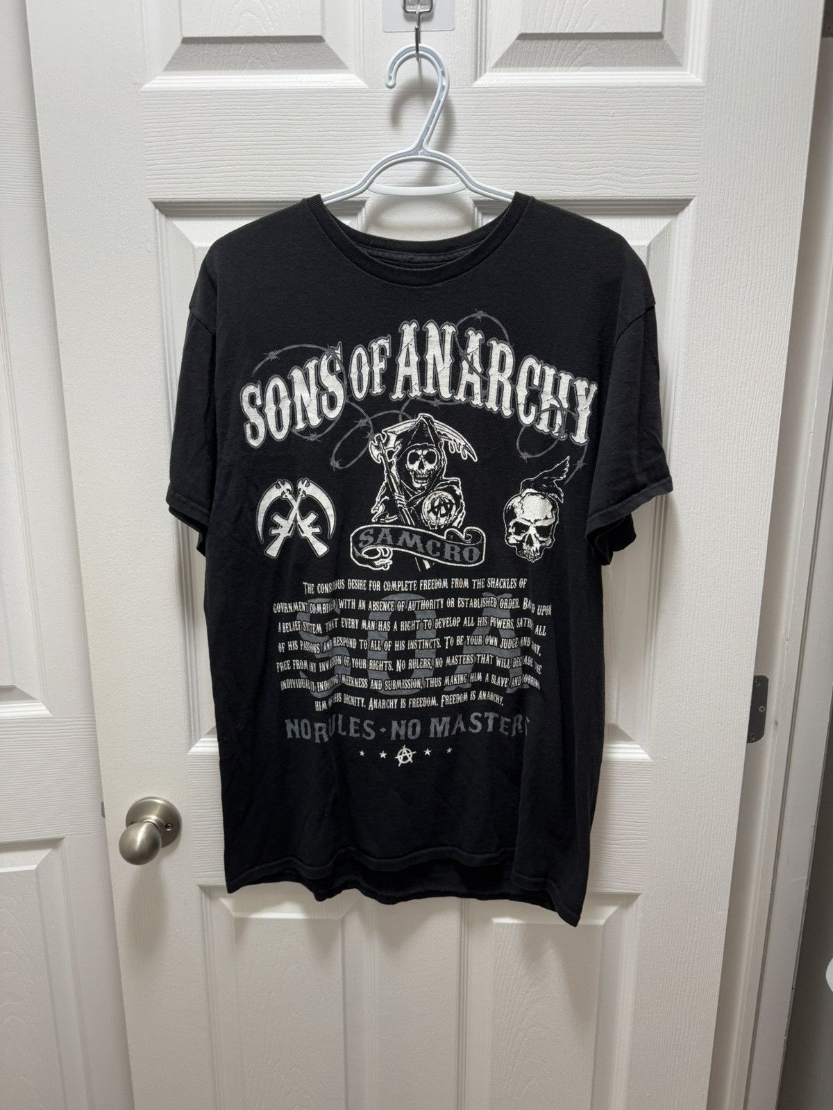Vintage Sons of Anarchy Vintage No Rule No Masters Reaper Quote Size US L / EU 52-54 / 3 - 2 Thumbnail