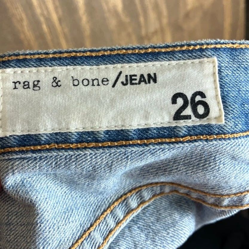 Rag & Bone Rag & Bone Womens Skirt Blue Denim Embroidered Mini Distressed 26 Casual Party/Cocktail Travel Size 26" / US 2 / IT 38 - 4 Thumbnail
