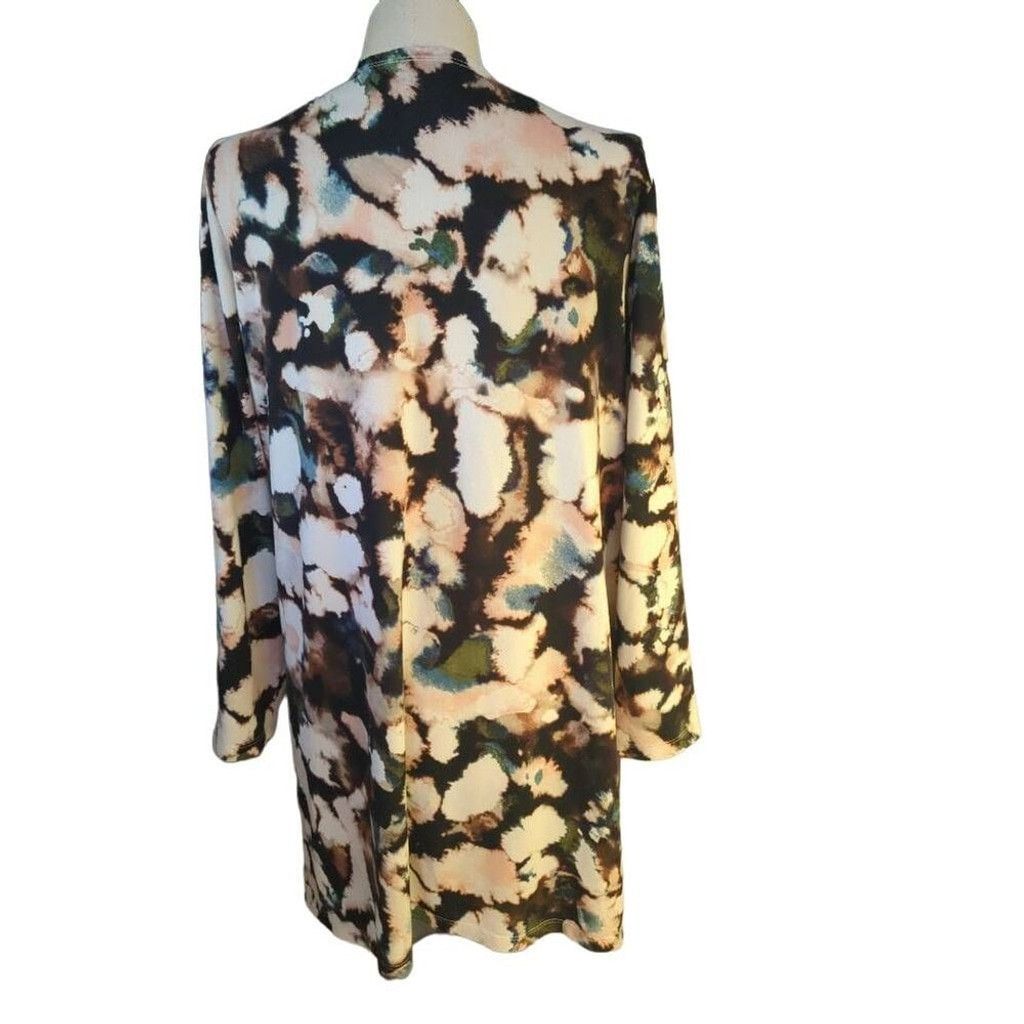 Other Nina Leonard Women's 2X Petite Longline Duster Cardigan Abst Size XXL / US 16-18 / IT 52-54 - 3 Thumbnail