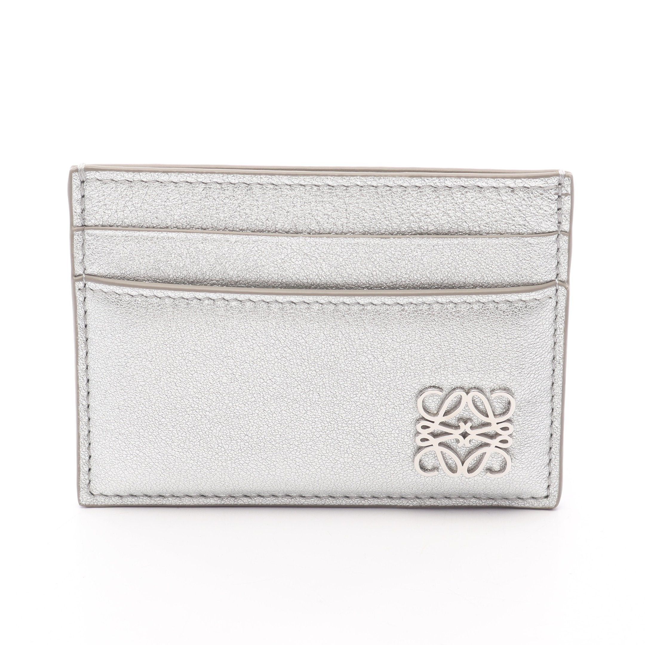 Loewe Loewe Puffer Anagram Plane Card Case Leather Silver Size ONE SIZE - 1 Thumbnail