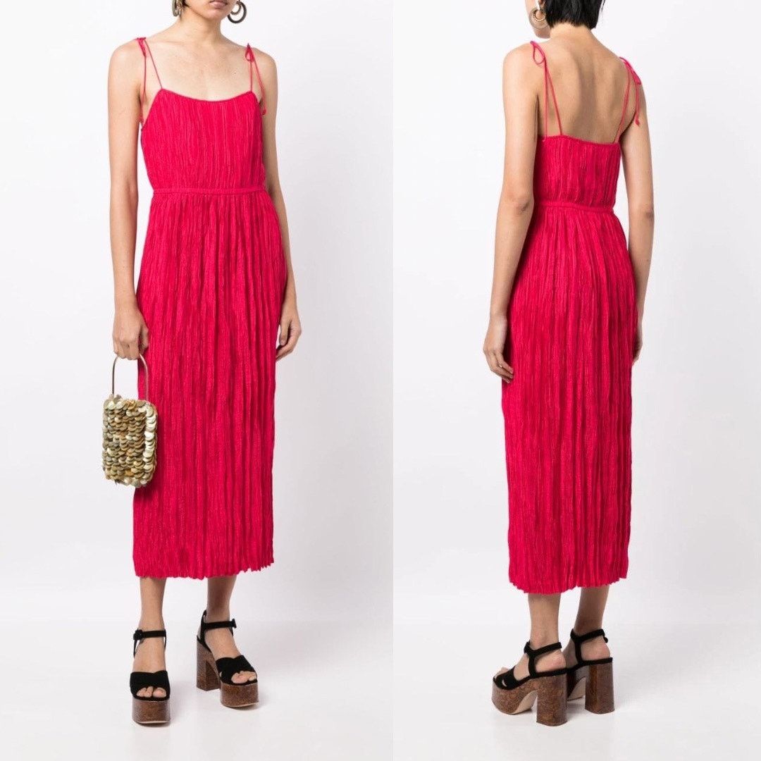 Ulla Johnson Ulla Johnson | Orla Dress Orchid Pink Crinkle Pleated Midi 8 Size M / US 6-8 / IT 42-44 - 3 Thumbnail