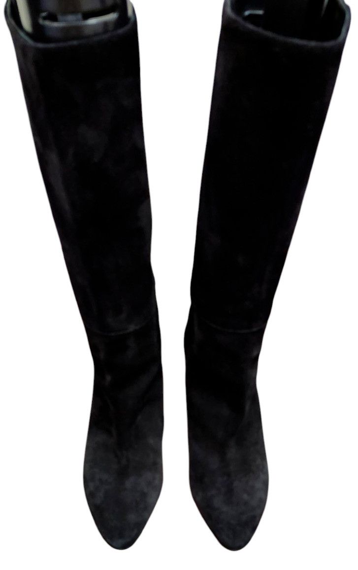Longchamp Longchamp Roseau Heeled boots Black suede leather Bamboo Size US 7.5 / IT 37.5 - 4 Thumbnail
