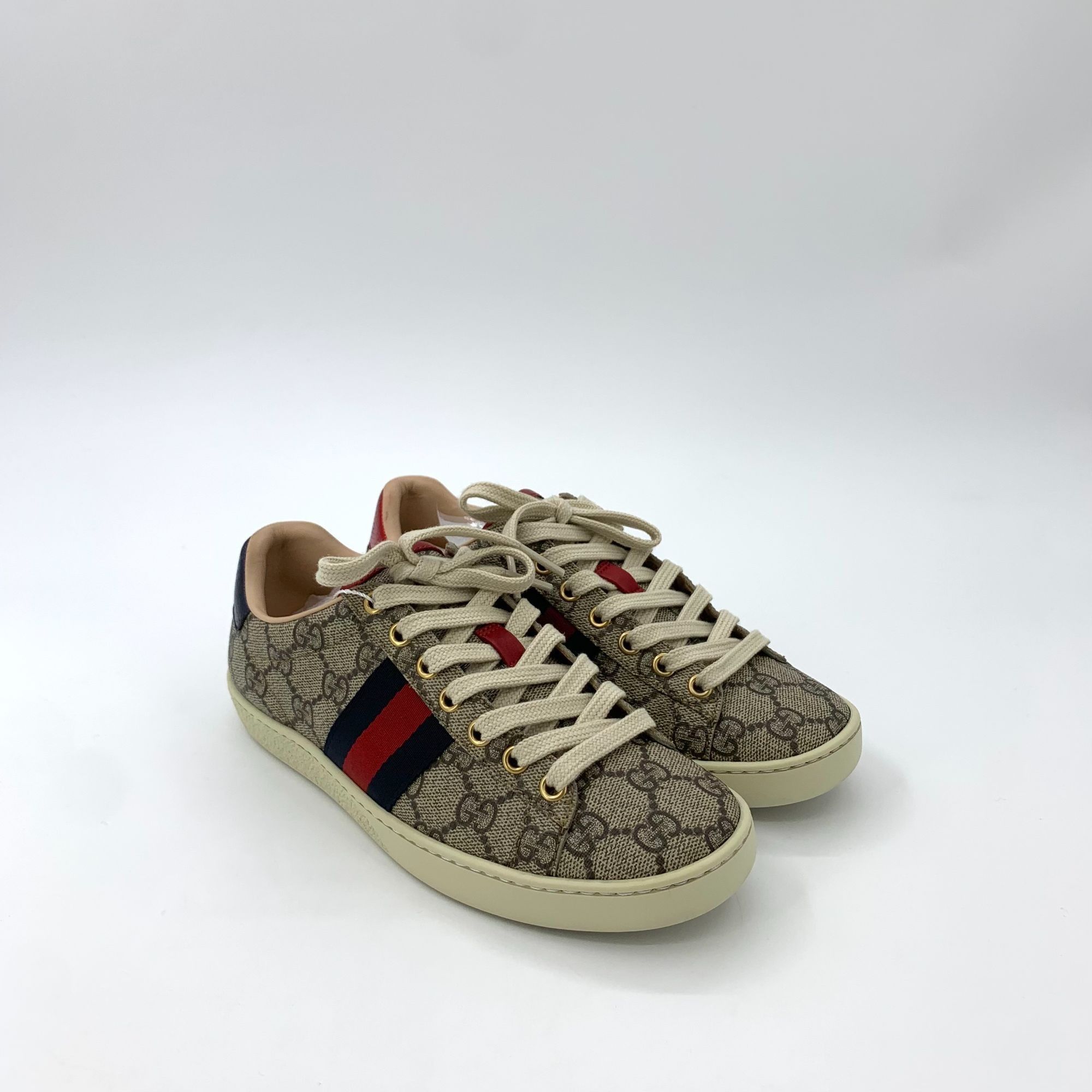 Gucci Gucci Ace Series GG Monogram Sneakers Womens Size 35 Beige/R Size US 5 / IT 35 - 9 Thumbnail
