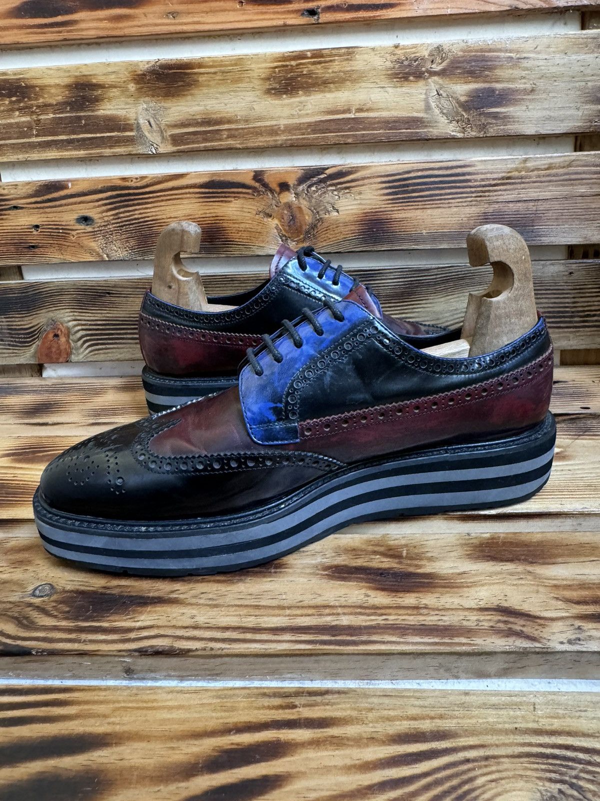 Prada Brogue platform leather derby Size US 8 / EU 41 - 5 Thumbnail