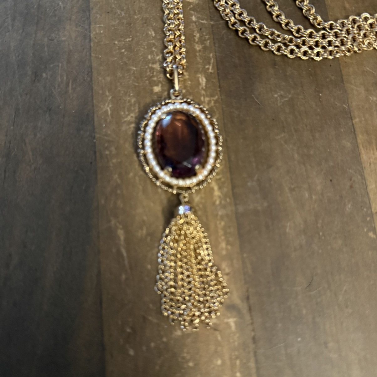 Vintage Vintage Avon Renaissance Amethyst tassel pendant necklace Size ONE SIZE - 4 Thumbnail