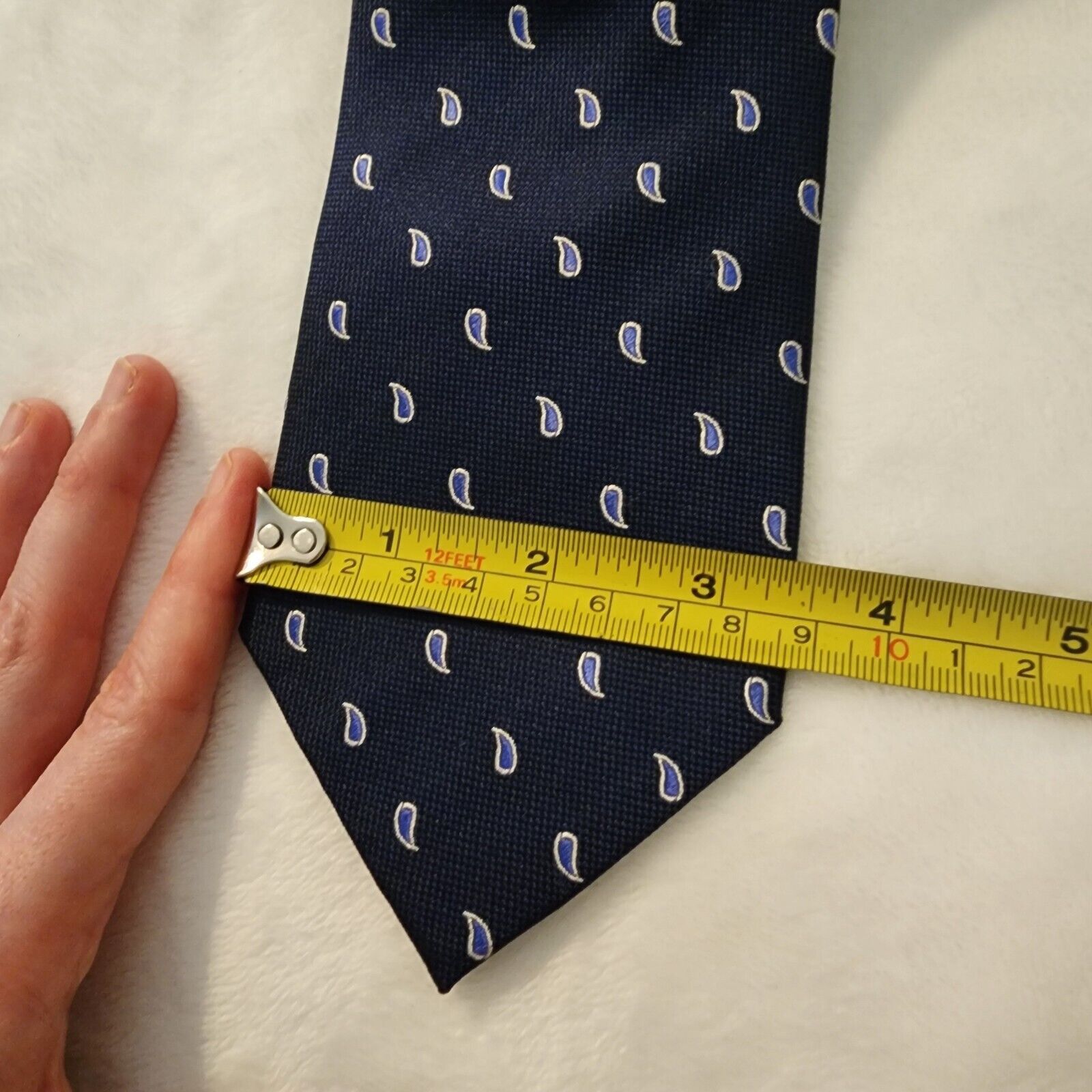Stafford STAFFORD Silk Necktie Designer PAISLEY Blue Tie Classic Size ONE SIZE - 3 Thumbnail