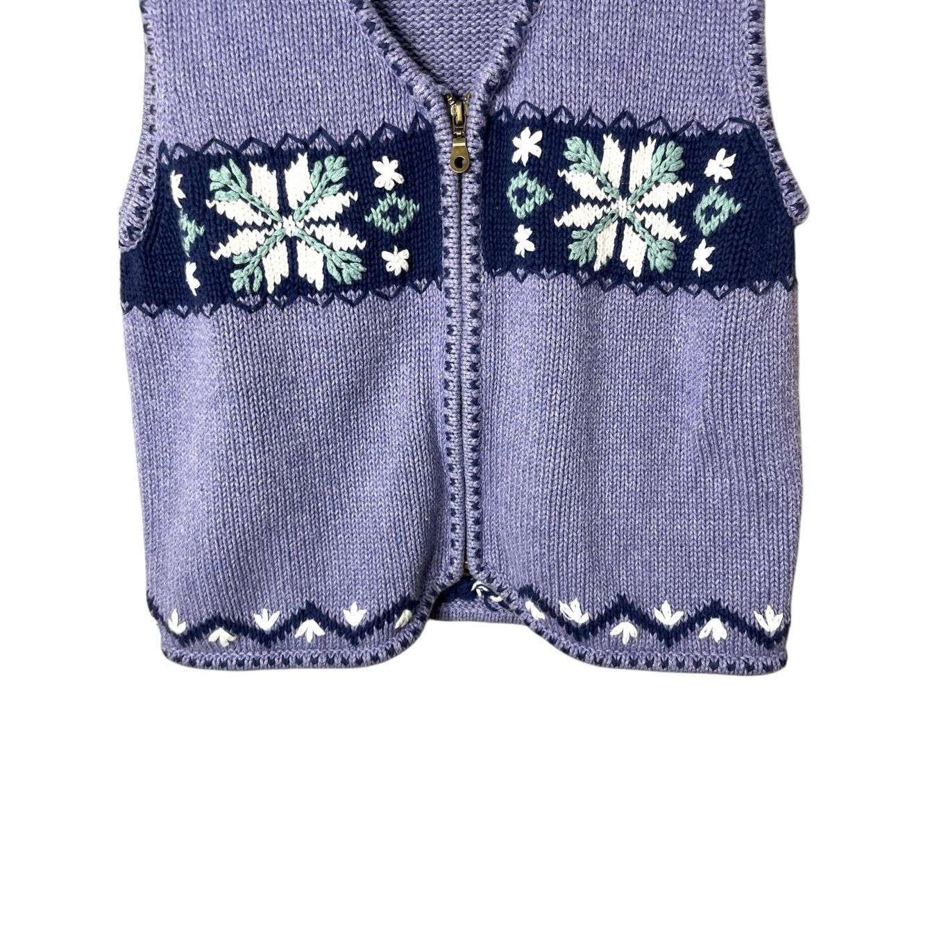 Other Vintage Alps Early 2000s Purple Snowflake Sweater Vest Size Size M / US 6-8 / IT 42-44 - 3 Thumbnail
