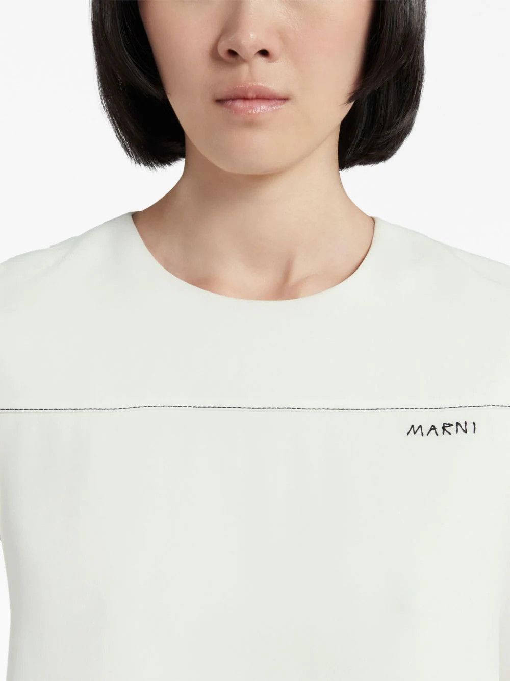 Marni o1w1db10824 Long Sleeve T-Shirt in White Size XS / US 0-2 / IT 36-38 - 5 Thumbnail