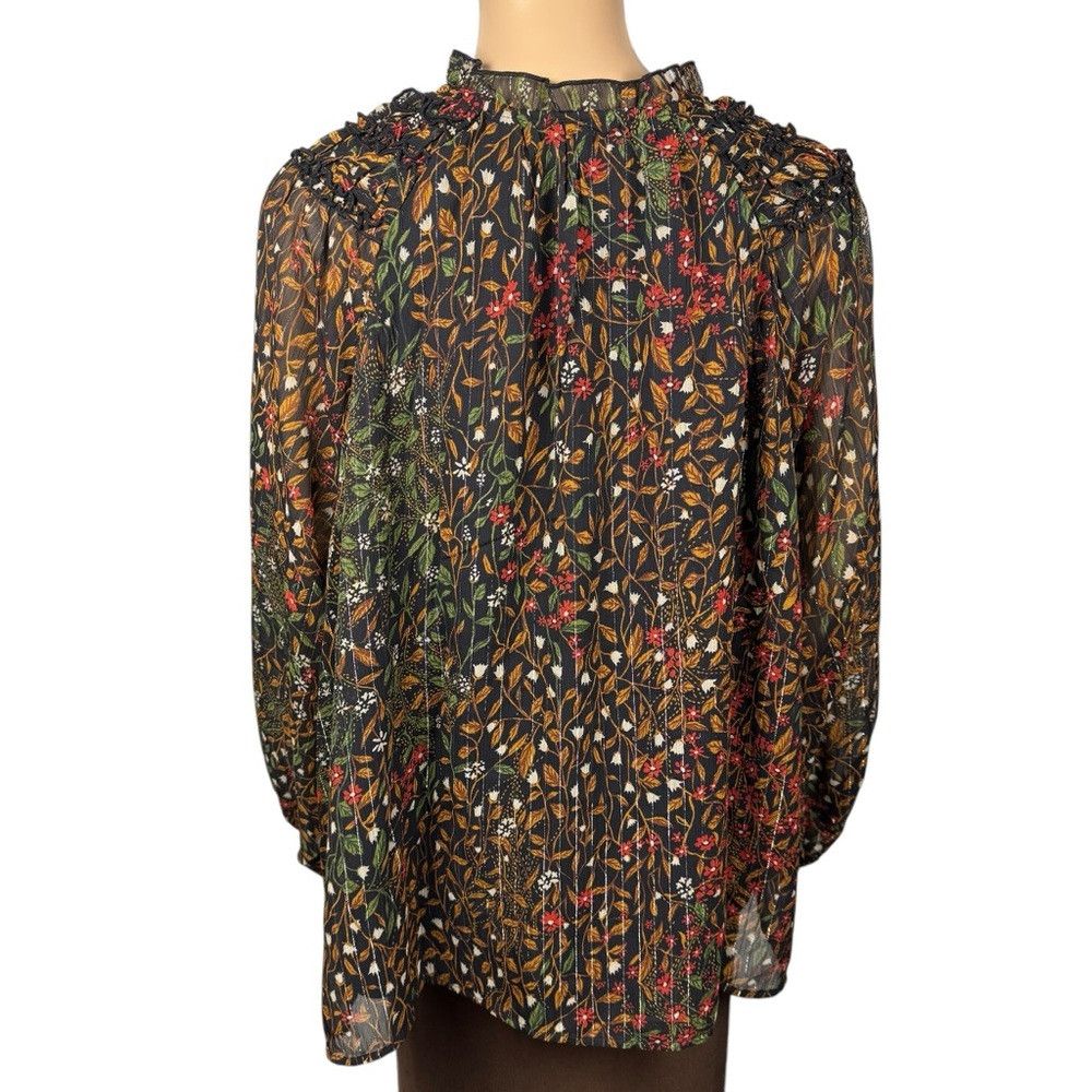 Other New Maurices Floral Ruffle Peasant Blouse Size 1X Size XL / US 12-14 / IT 48-50 - 4 Thumbnail