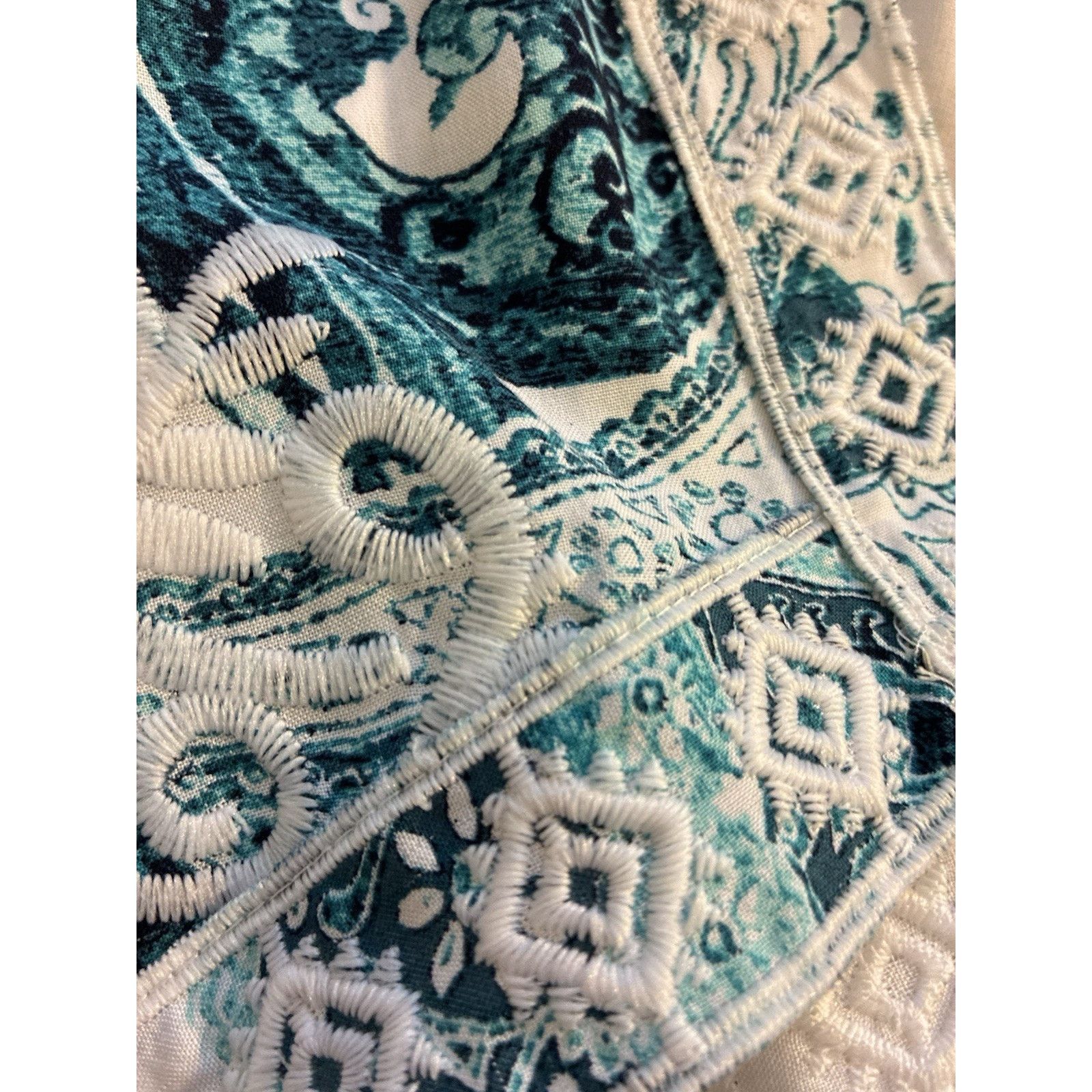 Chicos Chico's Paisley Embroidered teal Cardigan Kimono Duster L Size L / US 10 / IT 46 - 5 Thumbnail