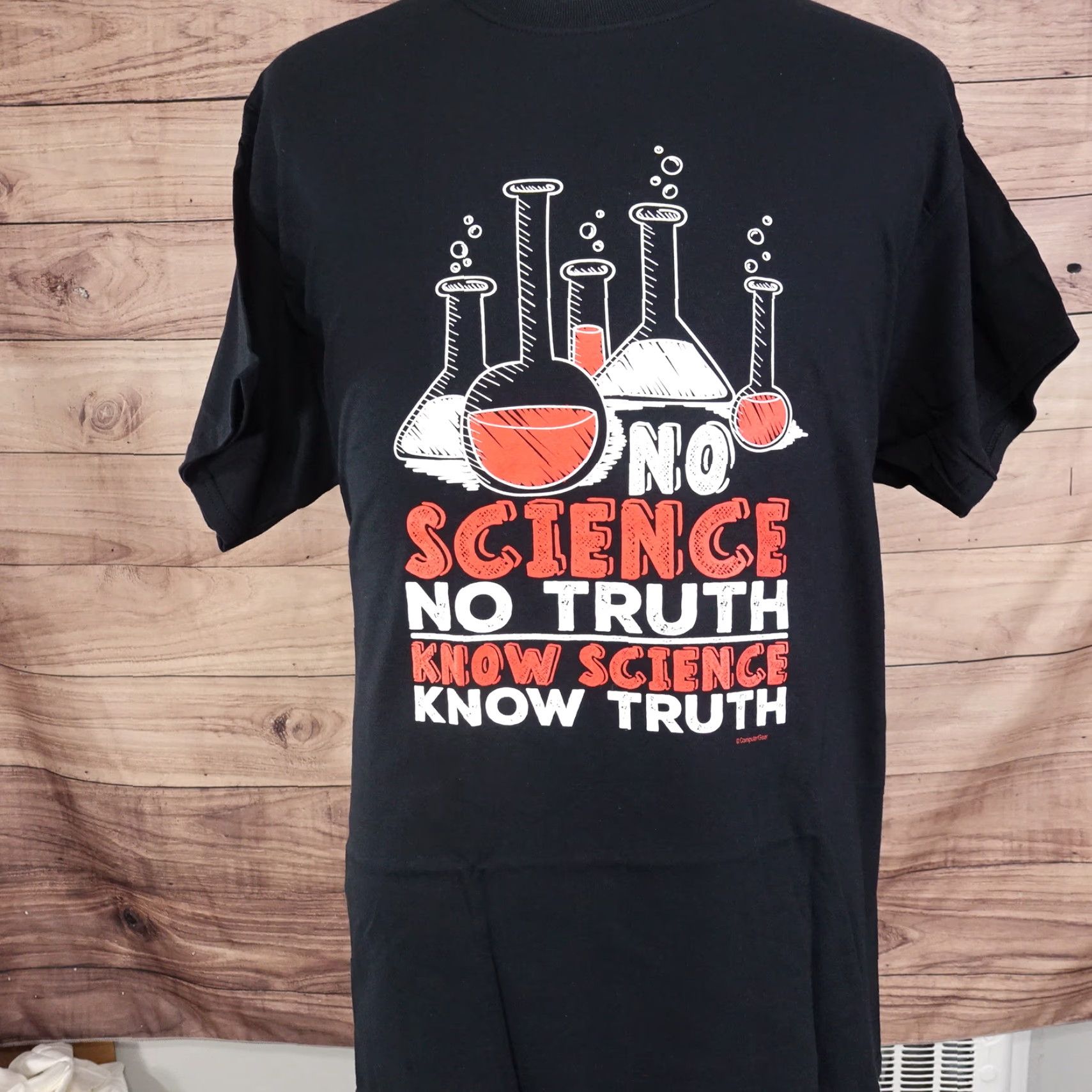 Gildan Vintage No Science No Truth Know Science Know Truth Computer Gear T-Shirt Unisex Adults XL Black Size US XL / EU 56 / 4 - 2 Thumbnail