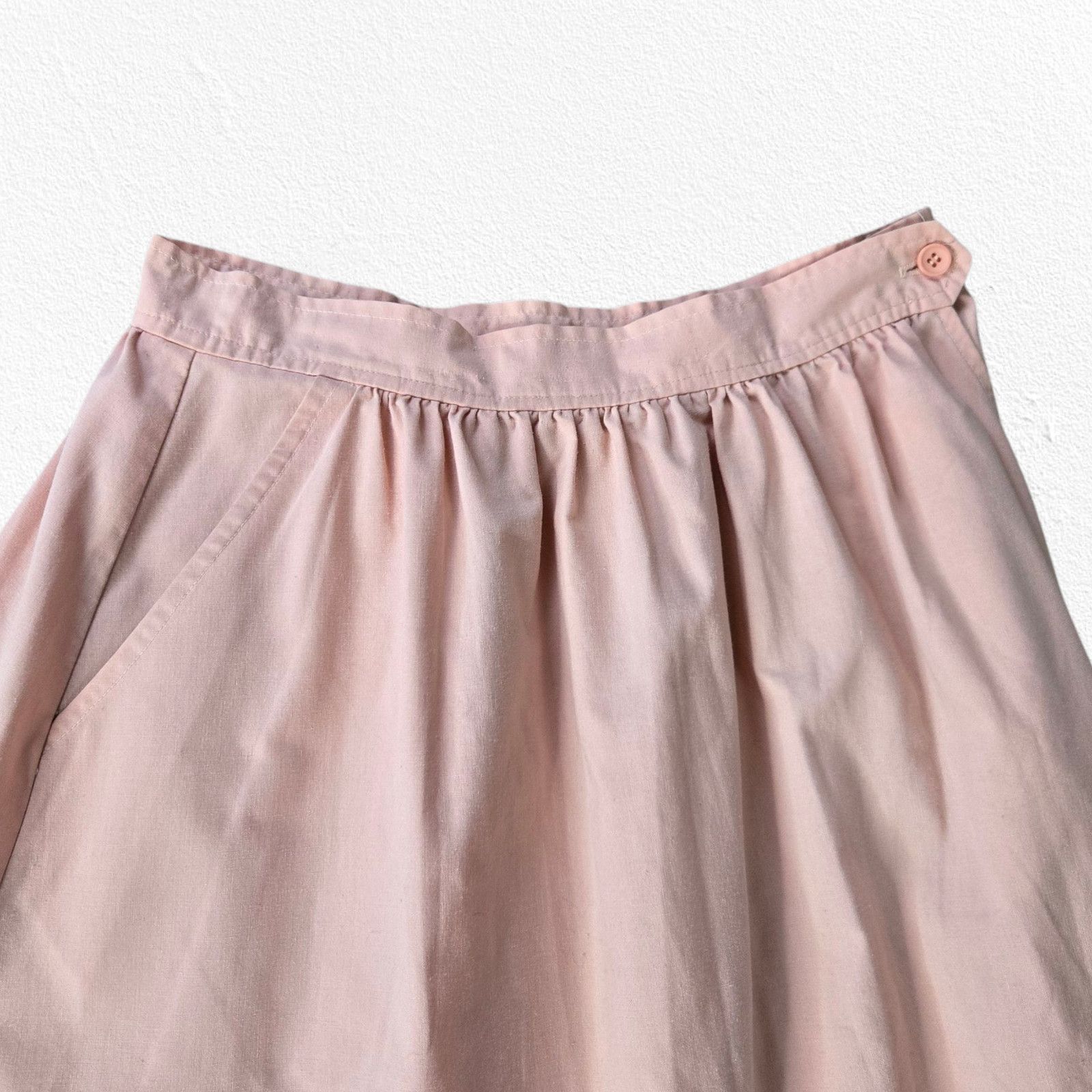 Vintage 1970s Powder Pink USA Union Made A-Line Midi Skirt Size 10 Size 32" / US 10 / IT 46 - 3 Thumbnail