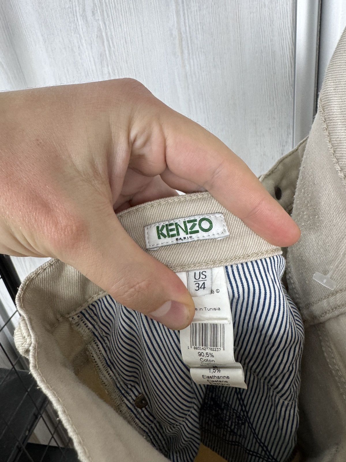 Kenzo Kenzo Paris small logo beige classic chino pants Size US 37 - 16 Thumbnail