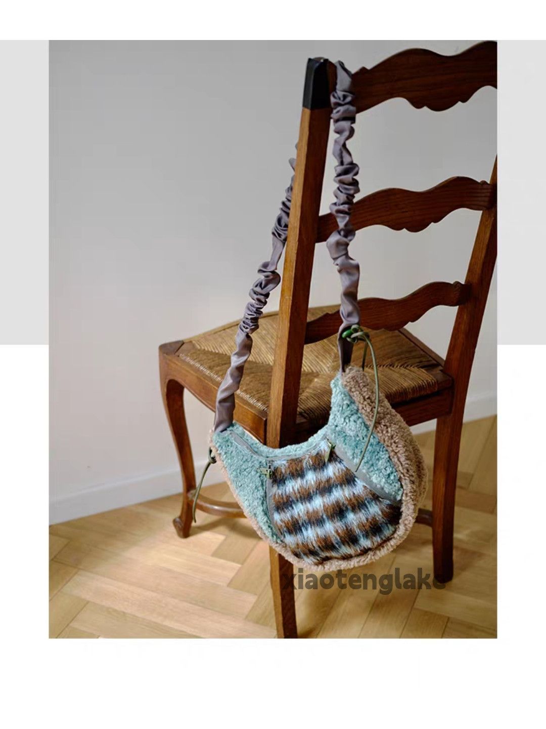 Unisex outdoor utility sports patchwork plush bag
