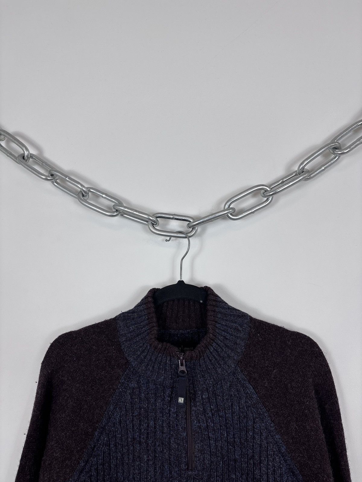 Armani Vintage Armani Jeans Men’s 1/4 Zip Wool Knit Sweater Size US XL / EU 56 / 4 - 3 Thumbnail