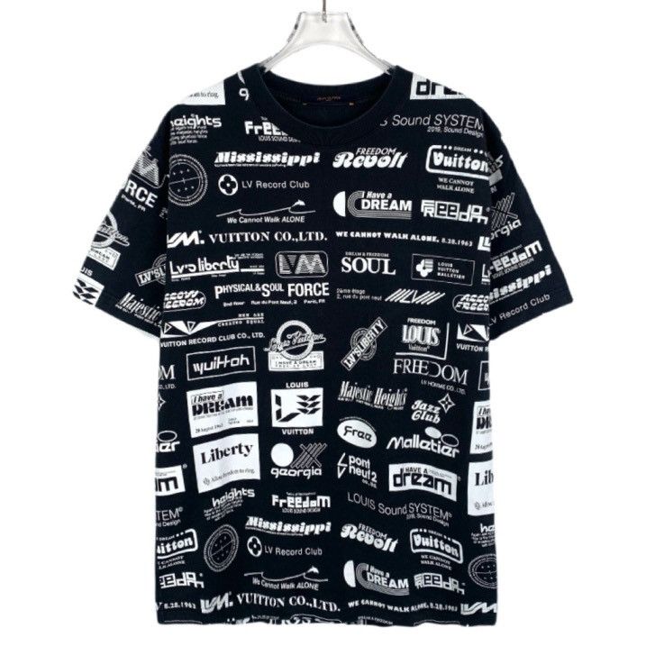 Louis Vuitton Louis Vuitton Logo Printed Black Short Sleeve T-shirt K26WX Size M / US 6-8 / IT 42-44 - 1 Thumbnail
