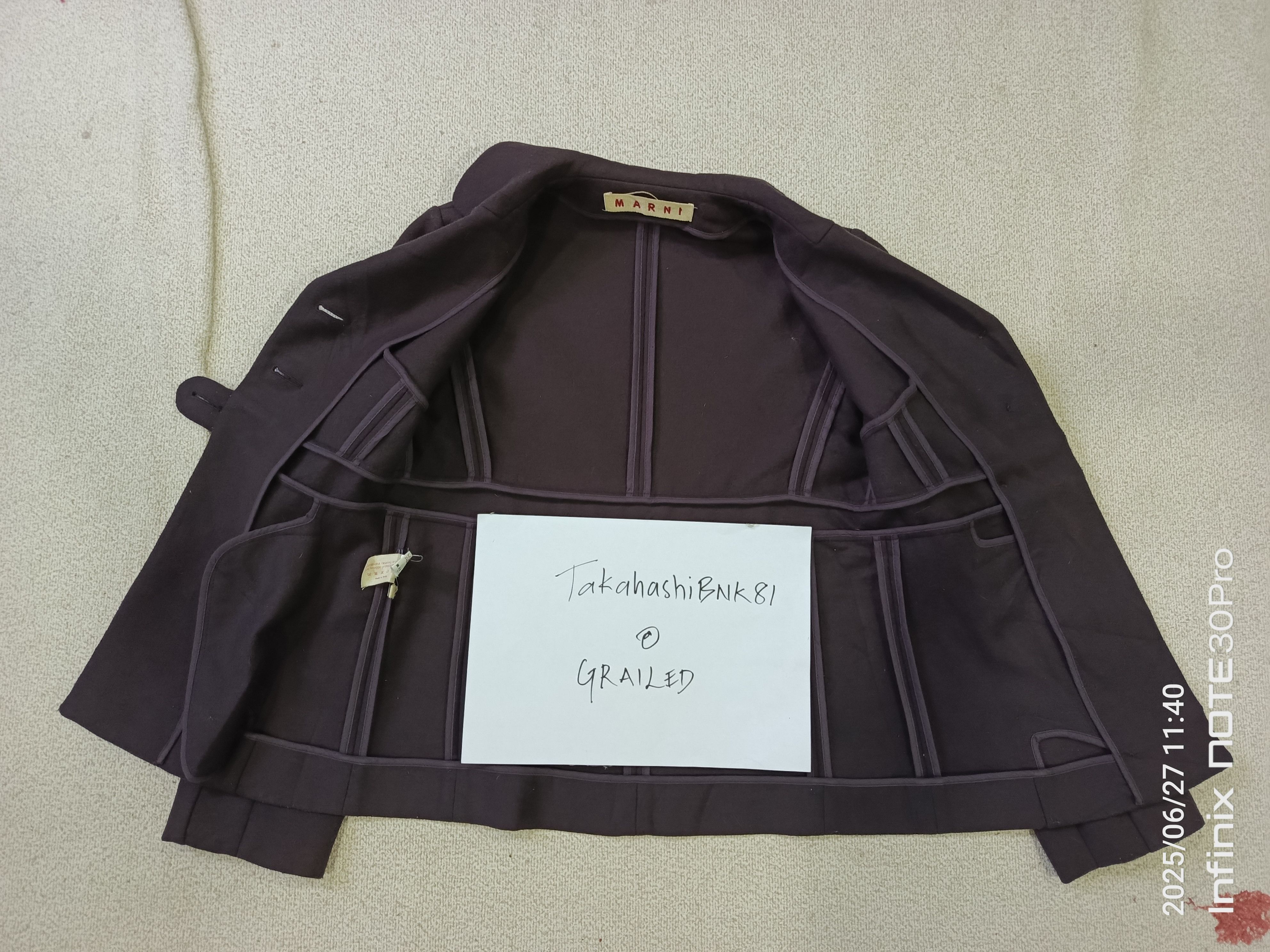 Designer × Marni MARNI Purple Wool Women Jacket Size S / US 4 / IT 40 - 9 Thumbnail