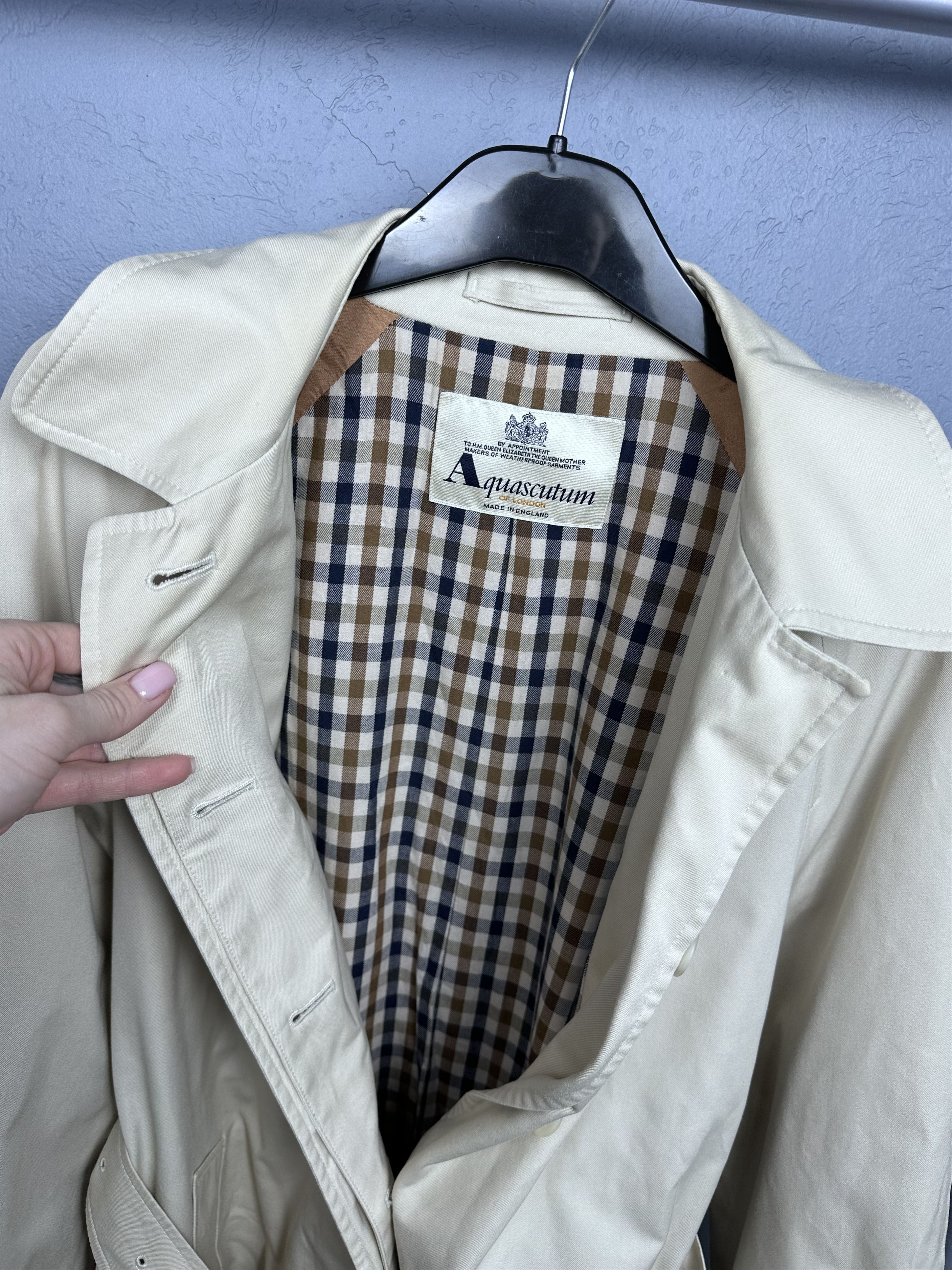 Aquascutum × Vintage Aquascutum Vintage Womens Trench Coat Jacket Size L / US 10 / IT 46 - 7 Thumbnail