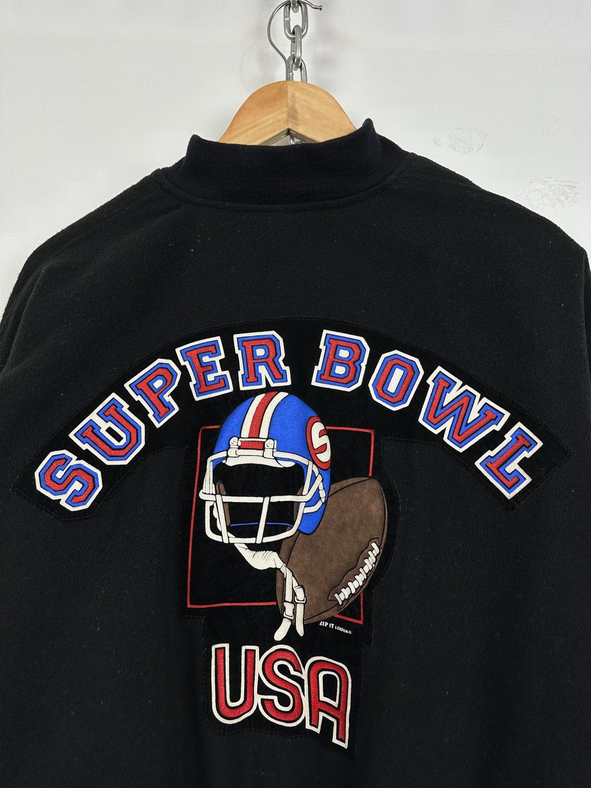 NFL 90s Vintage Super Bowl USA Zip It Varsity Bomber Jacket Size US L / EU 52-54 / 3 - 19 Thumbnail