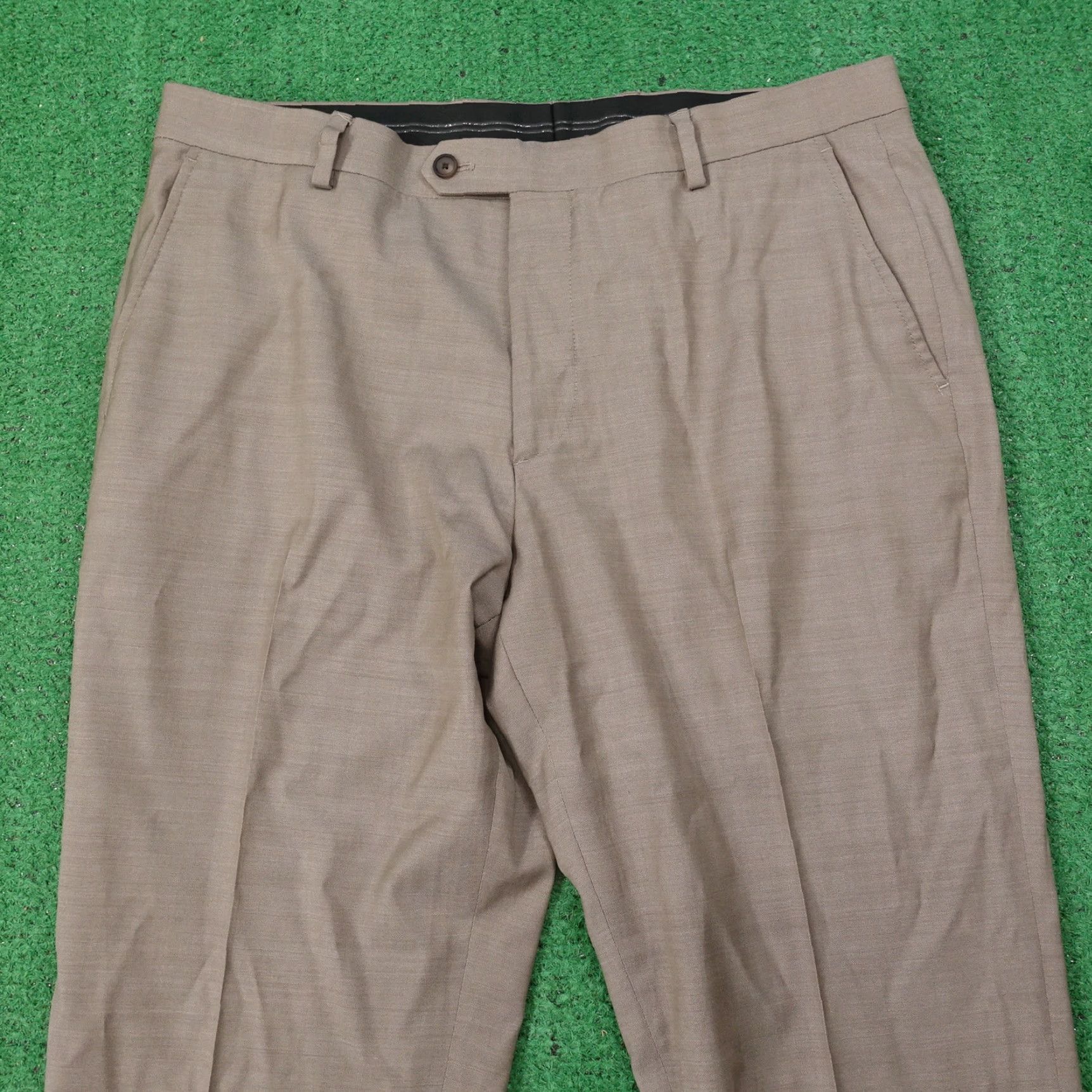 Jos. A. Bank Vintage Jos. A. Bank Dress Pants Men's Regular Fit 36x28 Flat Front Brown Office Formal Size US 36 / EU 52 - 2 Thumbnail