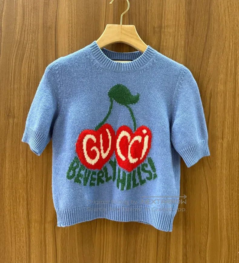 Gucci Cherry pattern short-sleeved sweater