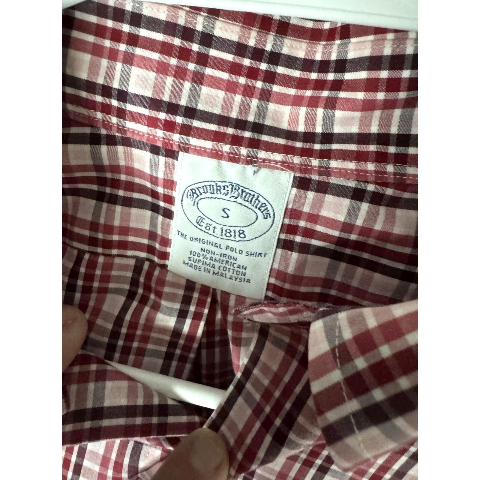 Brooks Brothers VINTAGE Brooks Brothers Shirt Mens Small Red Plaid Non Iron Supima Cotton Button Down Size US S / EU 44-46 / 1 - 6 Thumbnail