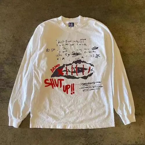 Japanese Brand × Vintage White washed retro closed mouth print long sleeve tee Size US L / EU 52-54 / 3 - 3 Thumbnail