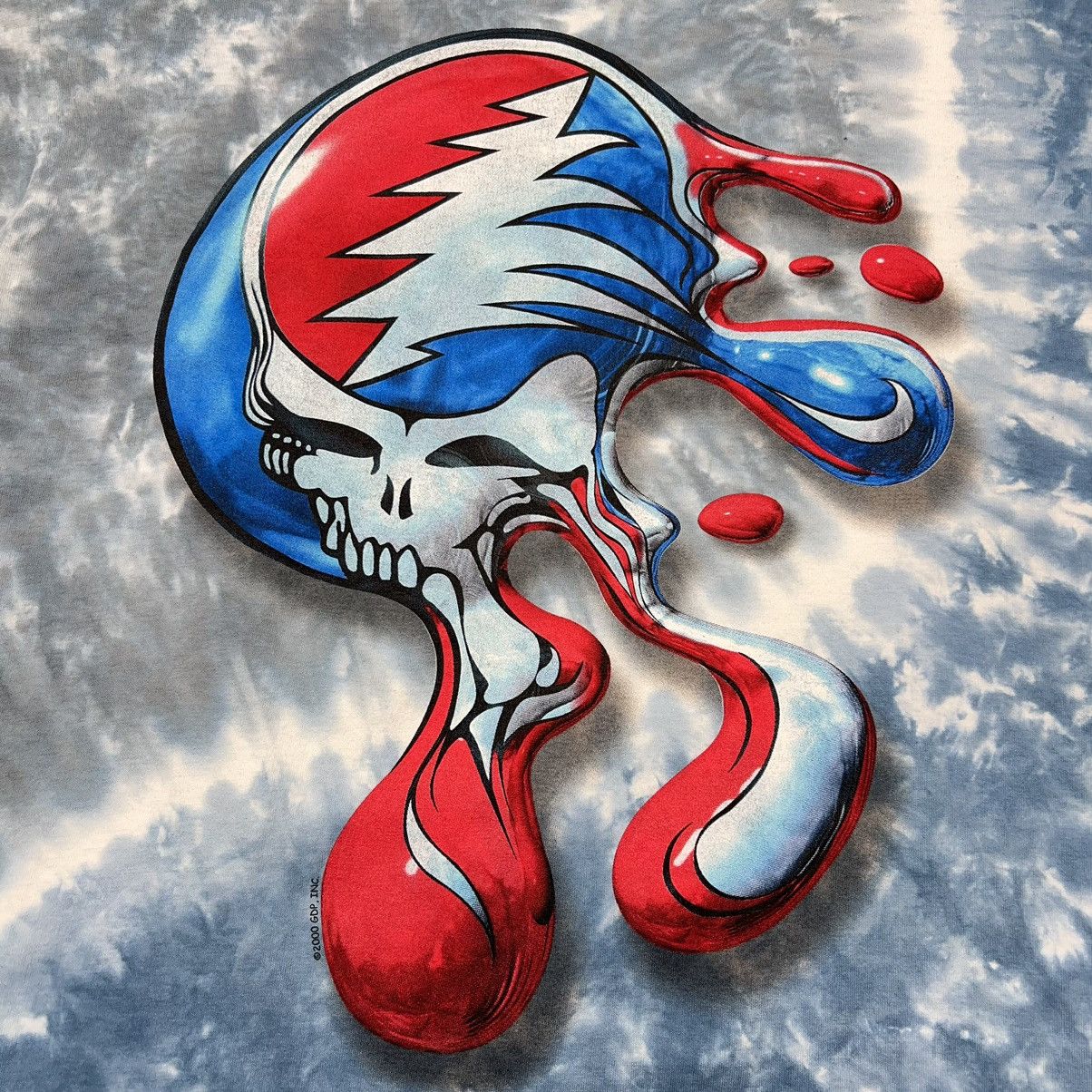 Band Tees × Grateful Dead × Vintage VTG Grateful Dead Tee Shirt Blue Melt Your Face Tye Dye GDP Size US L / EU 52-54 / 3 - 2 Thumbnail