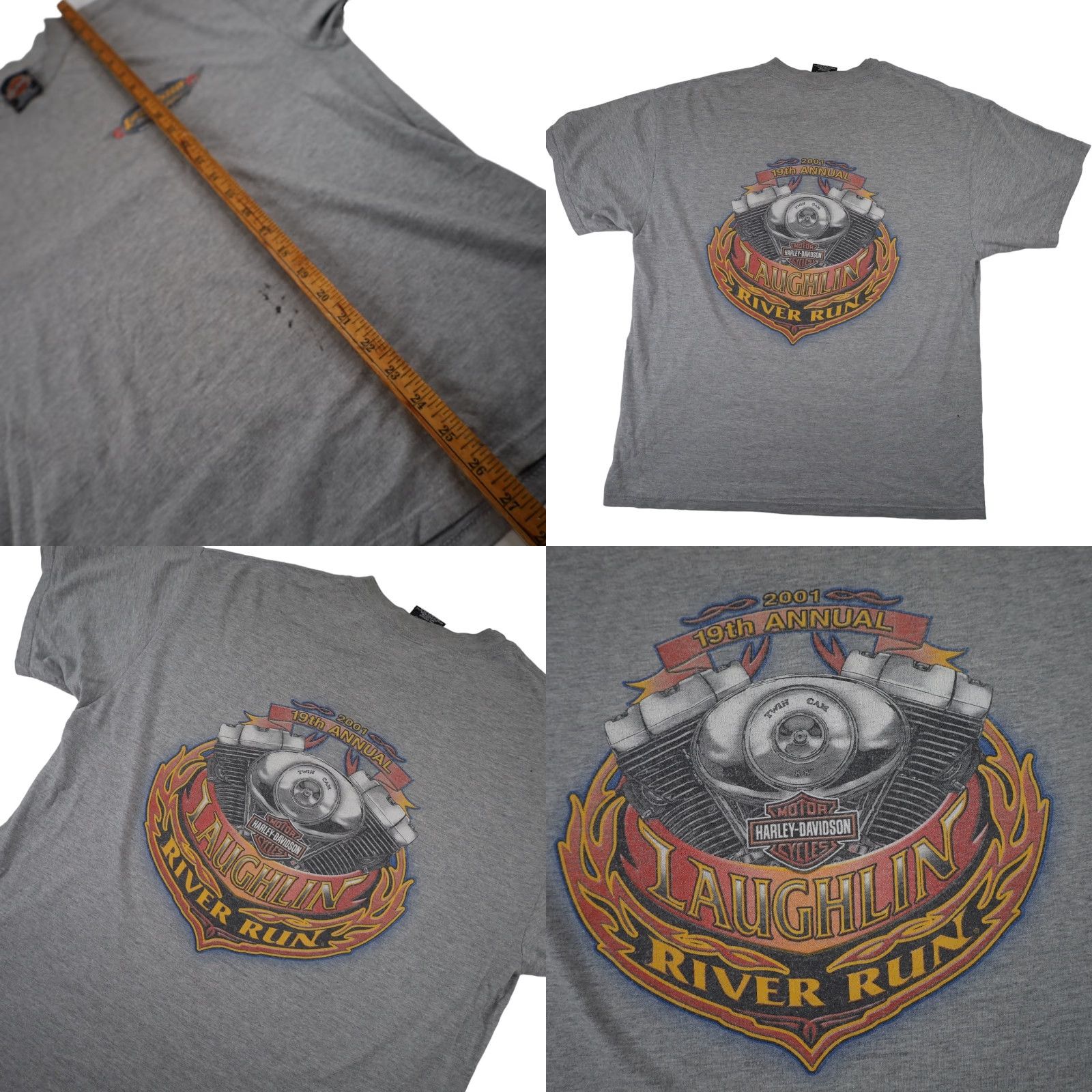 Harley Davidson VINTAGE Harley Davidson T-Shirt Mens Large Gray Laughlin River Run Graphic Size US L / EU 52-54 / 3 - 8 Thumbnail